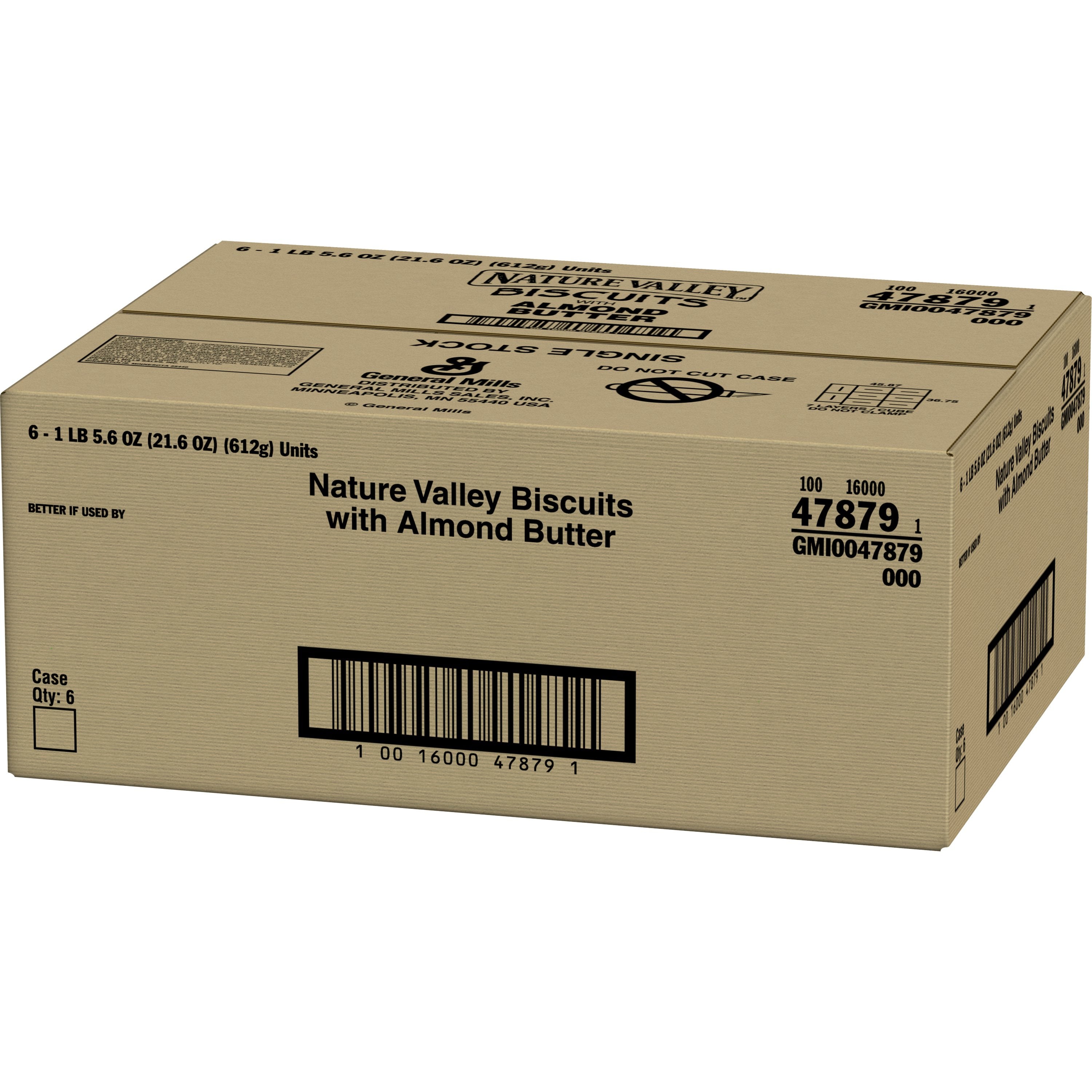 Nature Valley Biscuits Snack Almond Butter 21.6 Ounce Size - 6 Per Case.