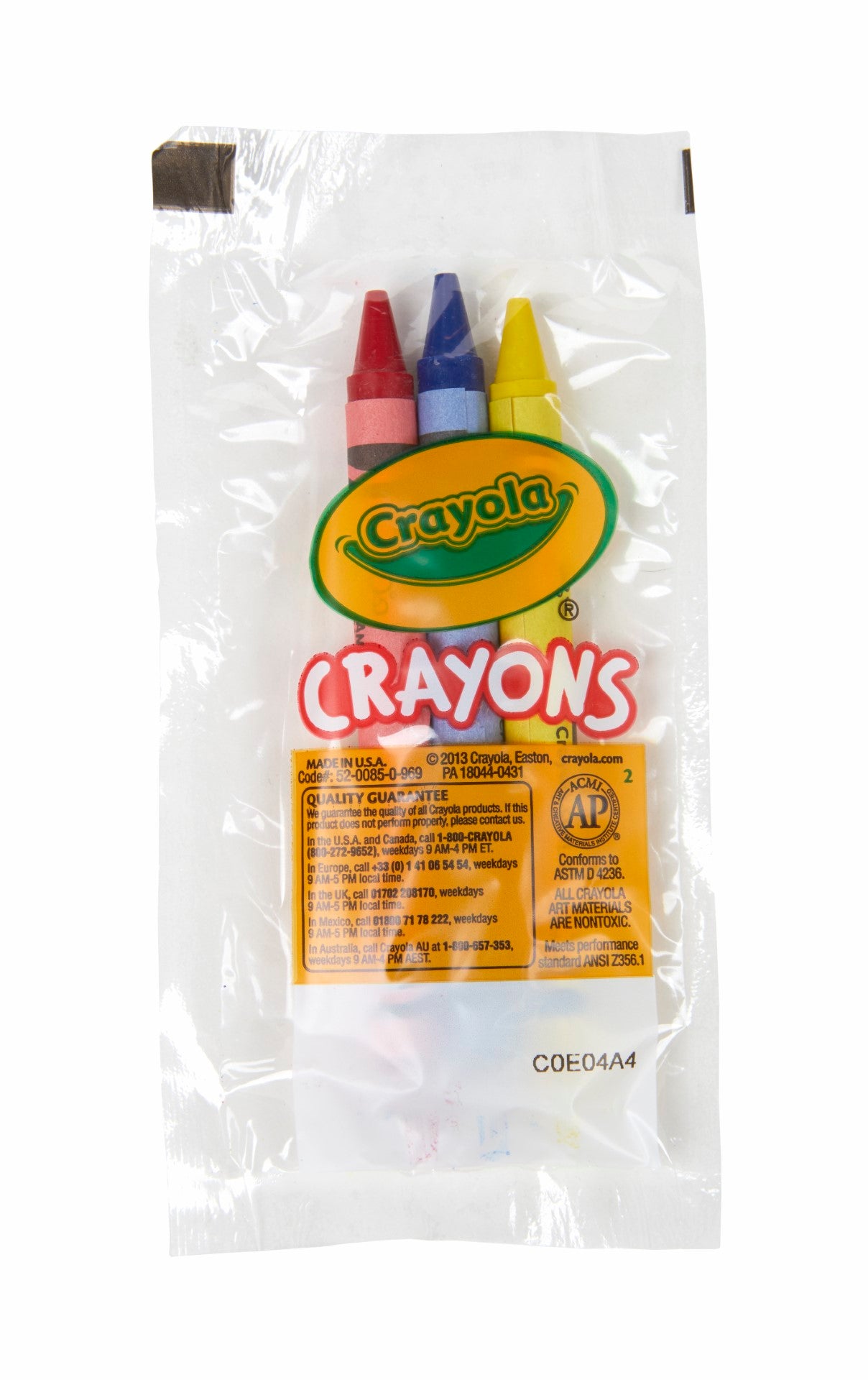 CrayonsCello Pack Washable 3 Count Packs - 360 Per Case.