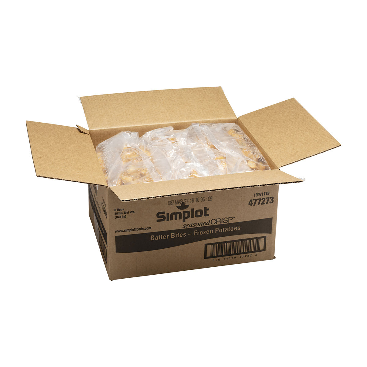 Simplot Seasonedcrisp Batter Bites Battered Potato Bites Skin On 6 Pound Each - 6 Per Case.