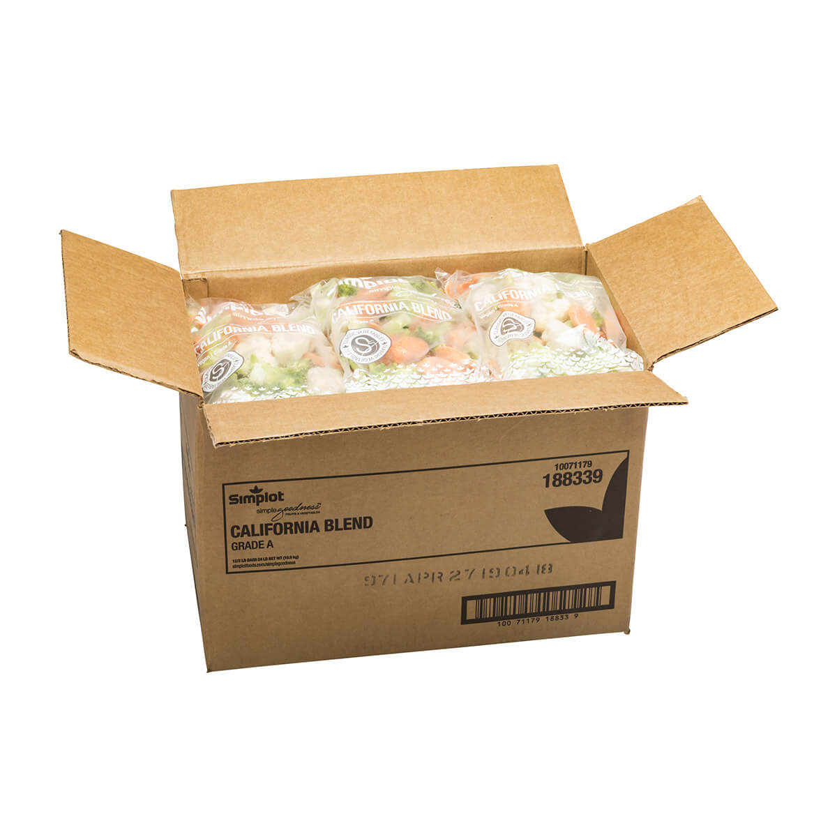 Simplot Simple Goodness Classic Vegetables California Vegetable Blend 2 Pound Each - 12 Per Case.