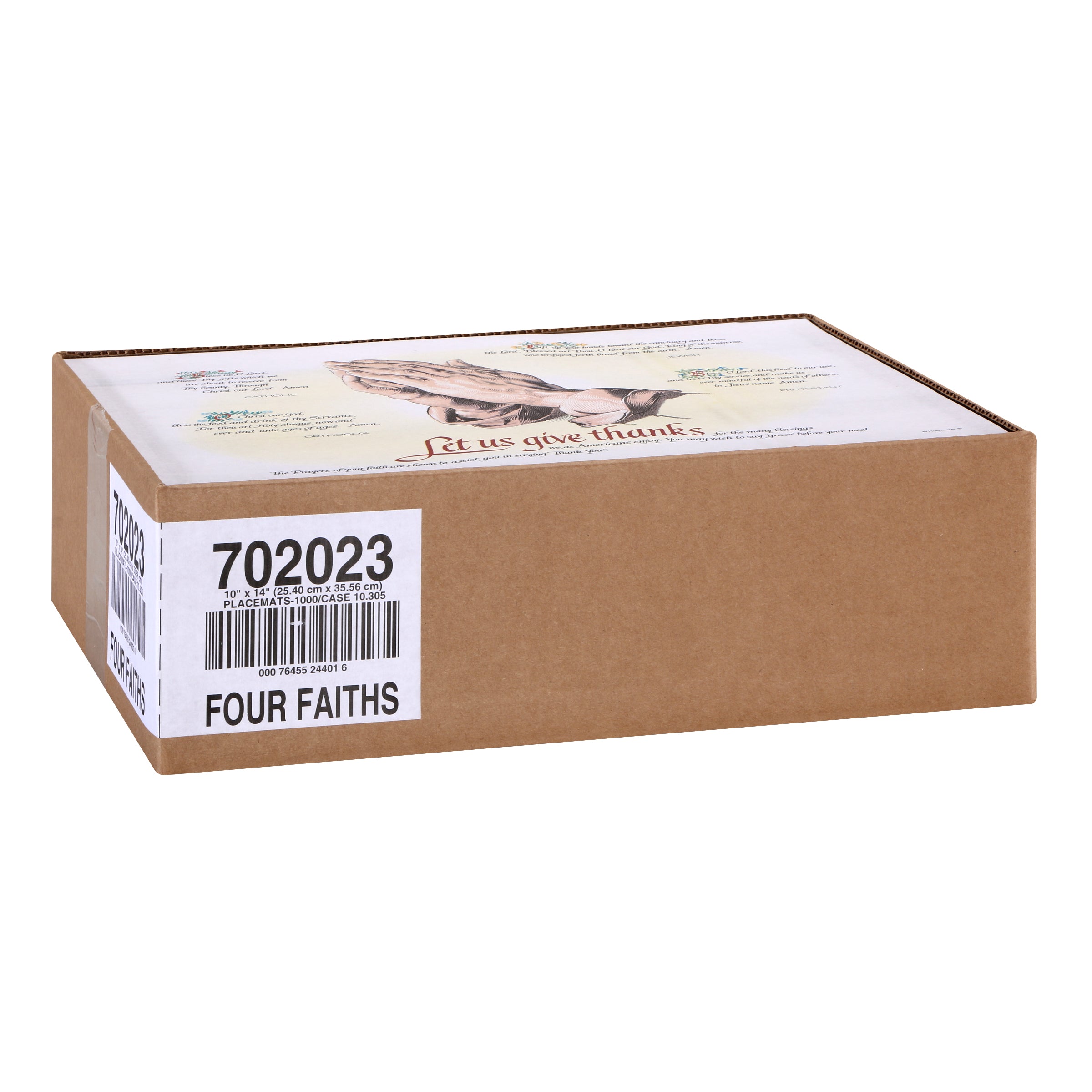 Placemat Paper Four Faiths 1000 Each - 1 Per Case.