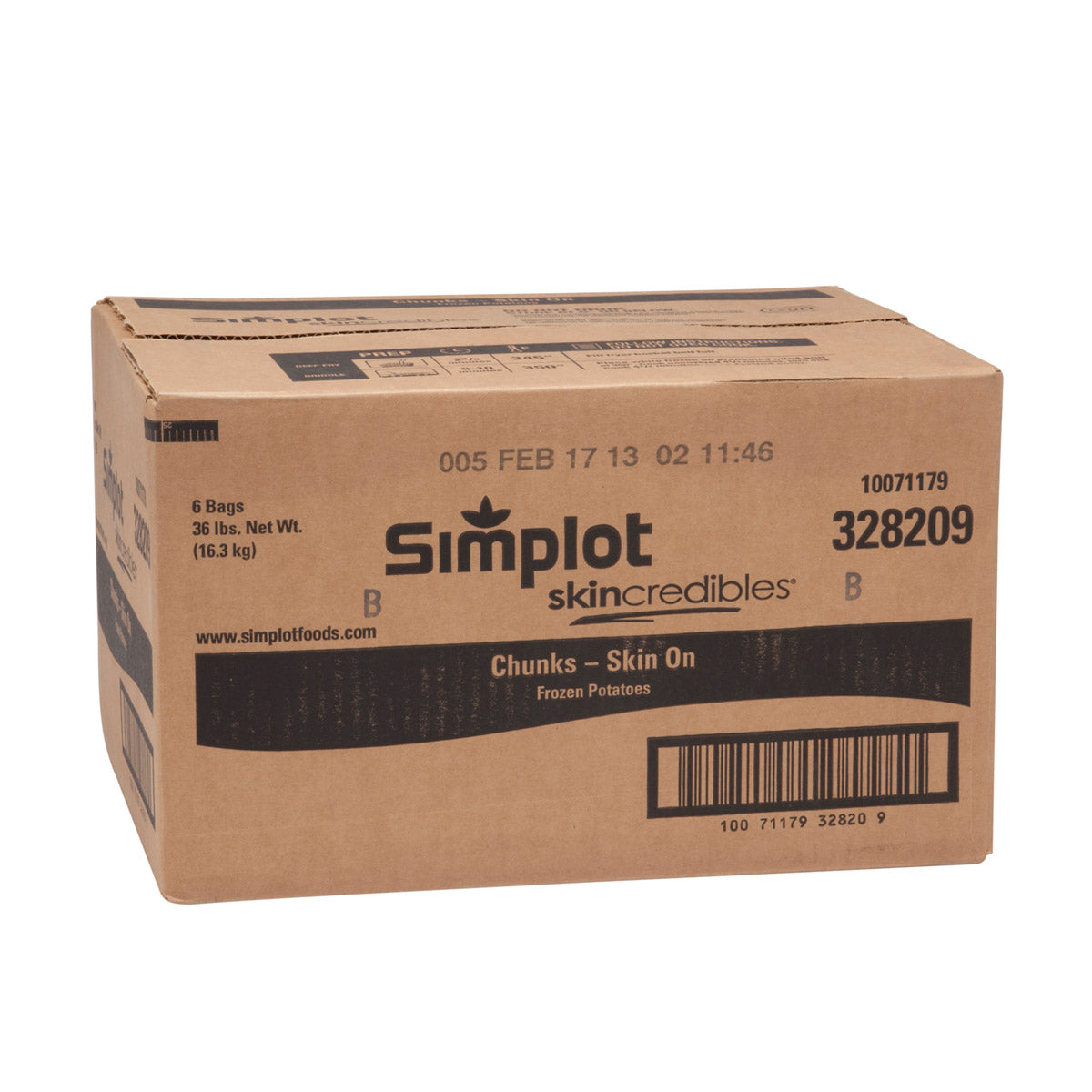 Simplot Skincredibles 8"x4"x4" Potato Chunks Skin On 6 Pound Each - 6 Per Case.