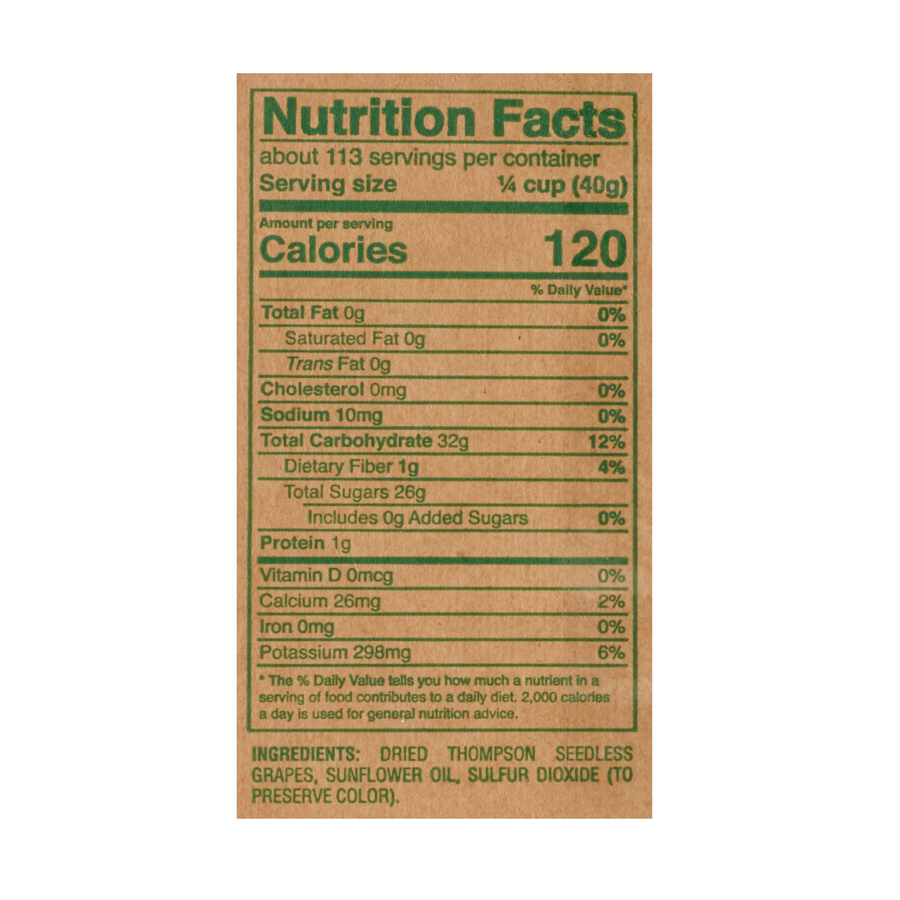 Fresh Gourmet Raisin Golden Seedless 10 Pound Each - 1 Per Case.