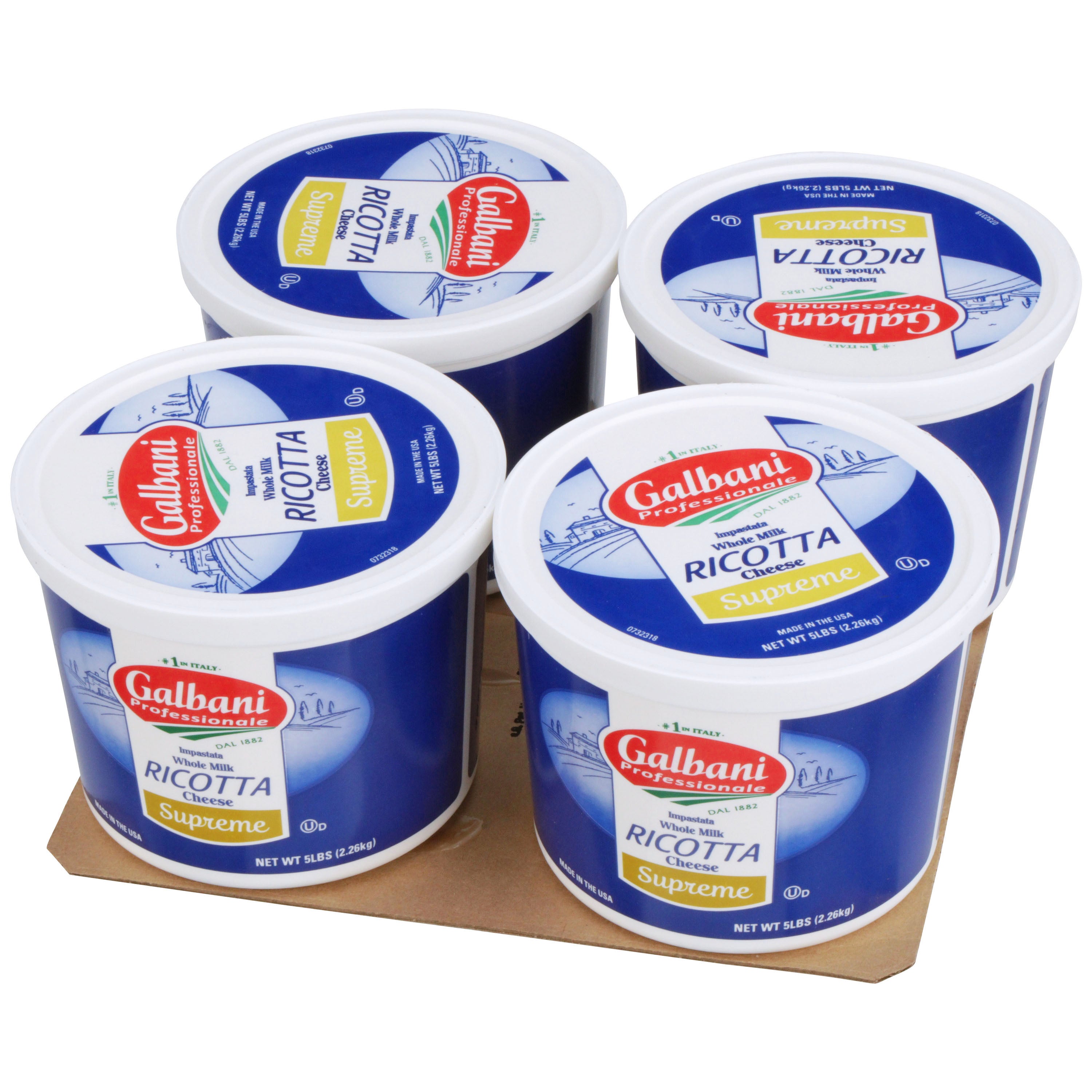 Galbani Whole Milk Supreme Impastata Ricotta 5 Pound Each - 4 Per Case.