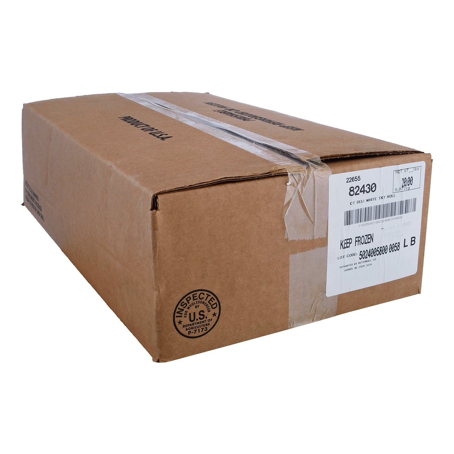 Turkey White Meat Delicatessen Roll Cooked Frozen 10 Pound Each - 2 Per Case.
