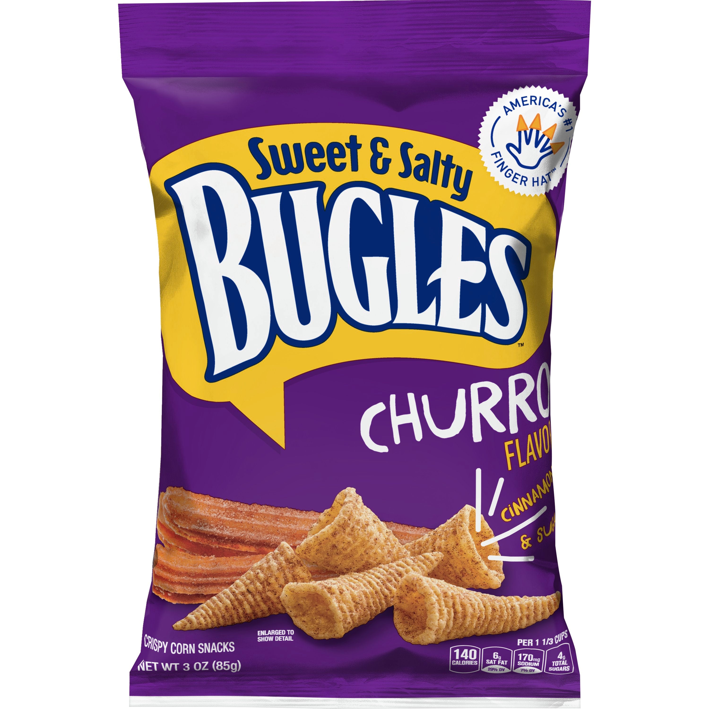 Bugles™ Sweet & Salty Churro 3 Ounce Size - 6 Per Case.