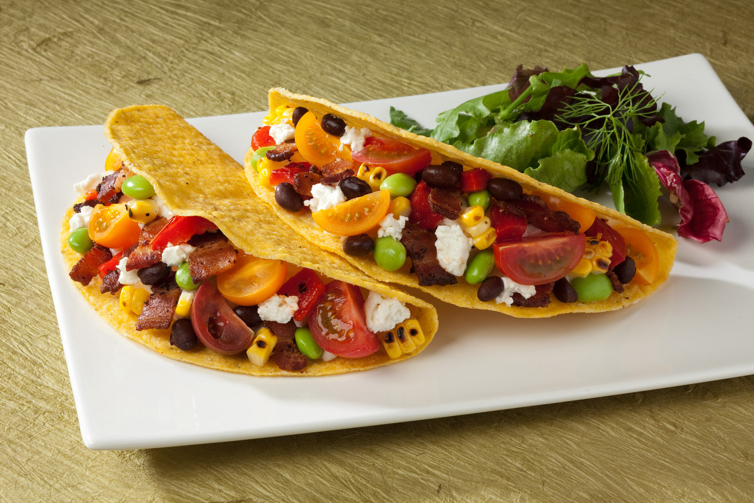Mission 7 Inch Large Yellow Taco Shells 25 Count Packs - 8 Per Case.