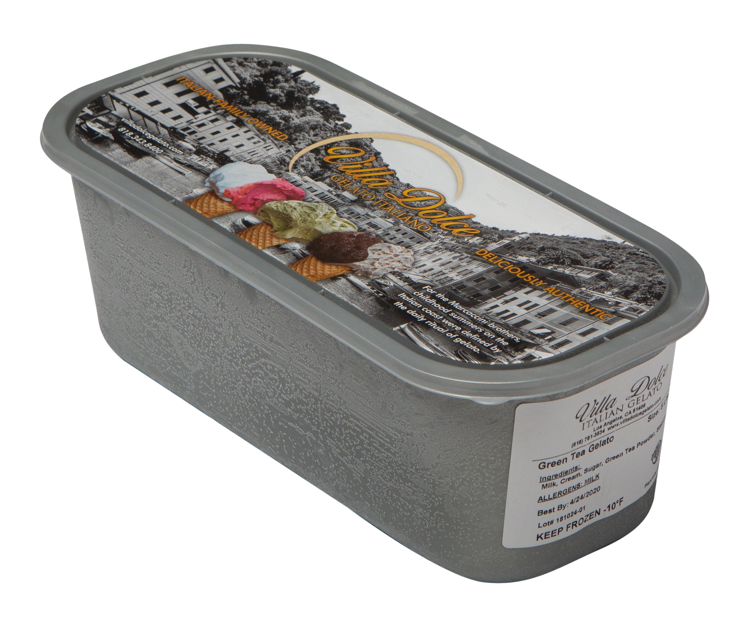 Villa Dolce Green Tea Gelato 5 Liter - 1 Per Case.