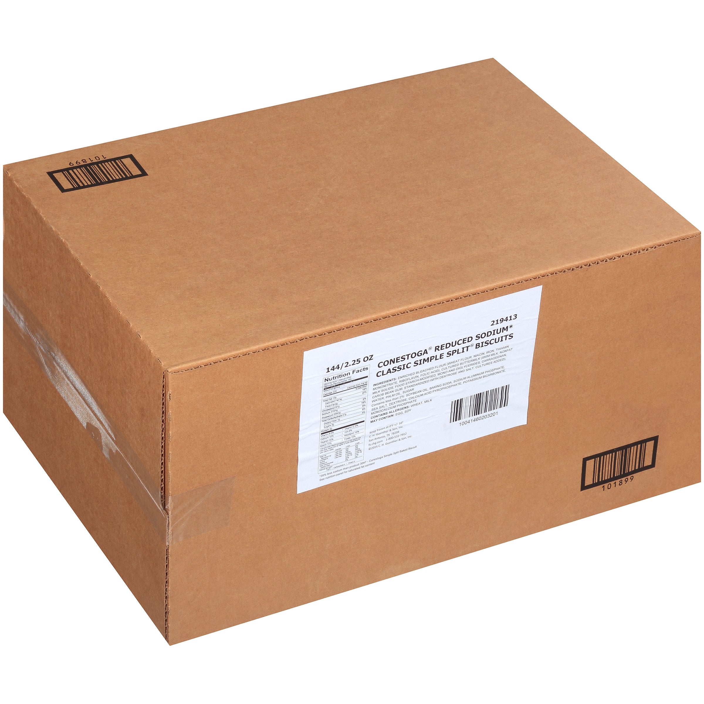 Conestoga Reduced Sodium Classic Simple Split Biscuit 24 Ounce Size - 144 Per Case.