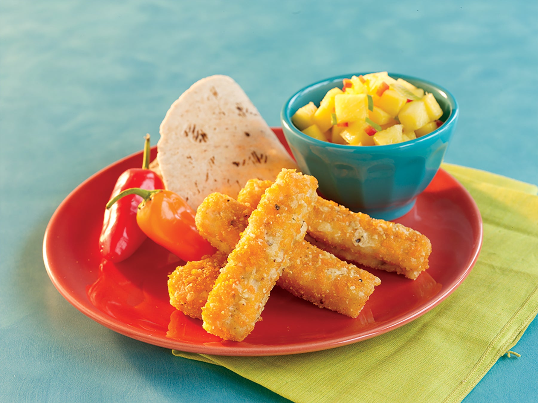 Pollock Oven Ready Whole Grain Breaded Baja Fish Sticks 10 Pound Each - 1 Per Case.
