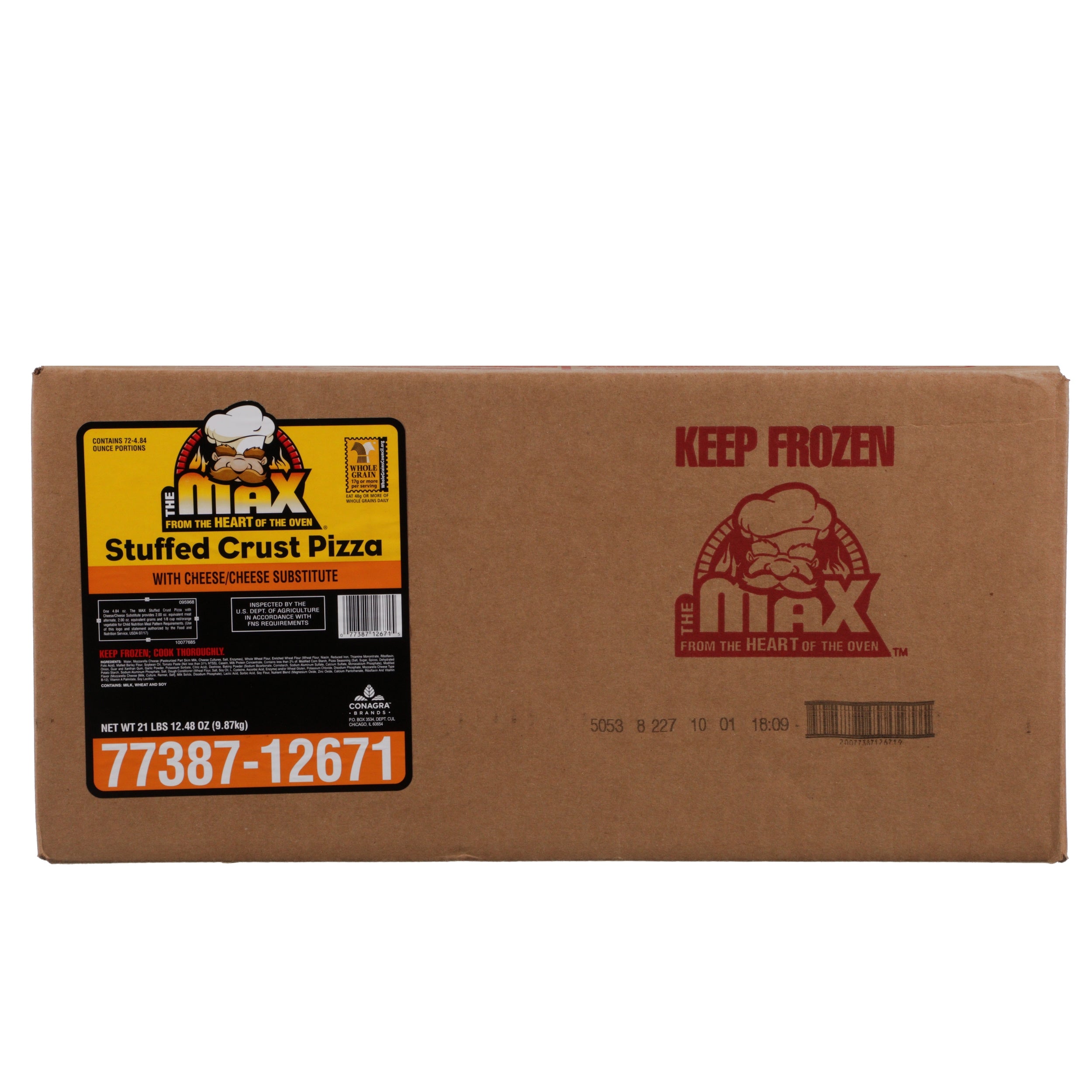 Stuffed Crust Whole Grain Cheese 4.84 Ounce Size - 72 Per Case.