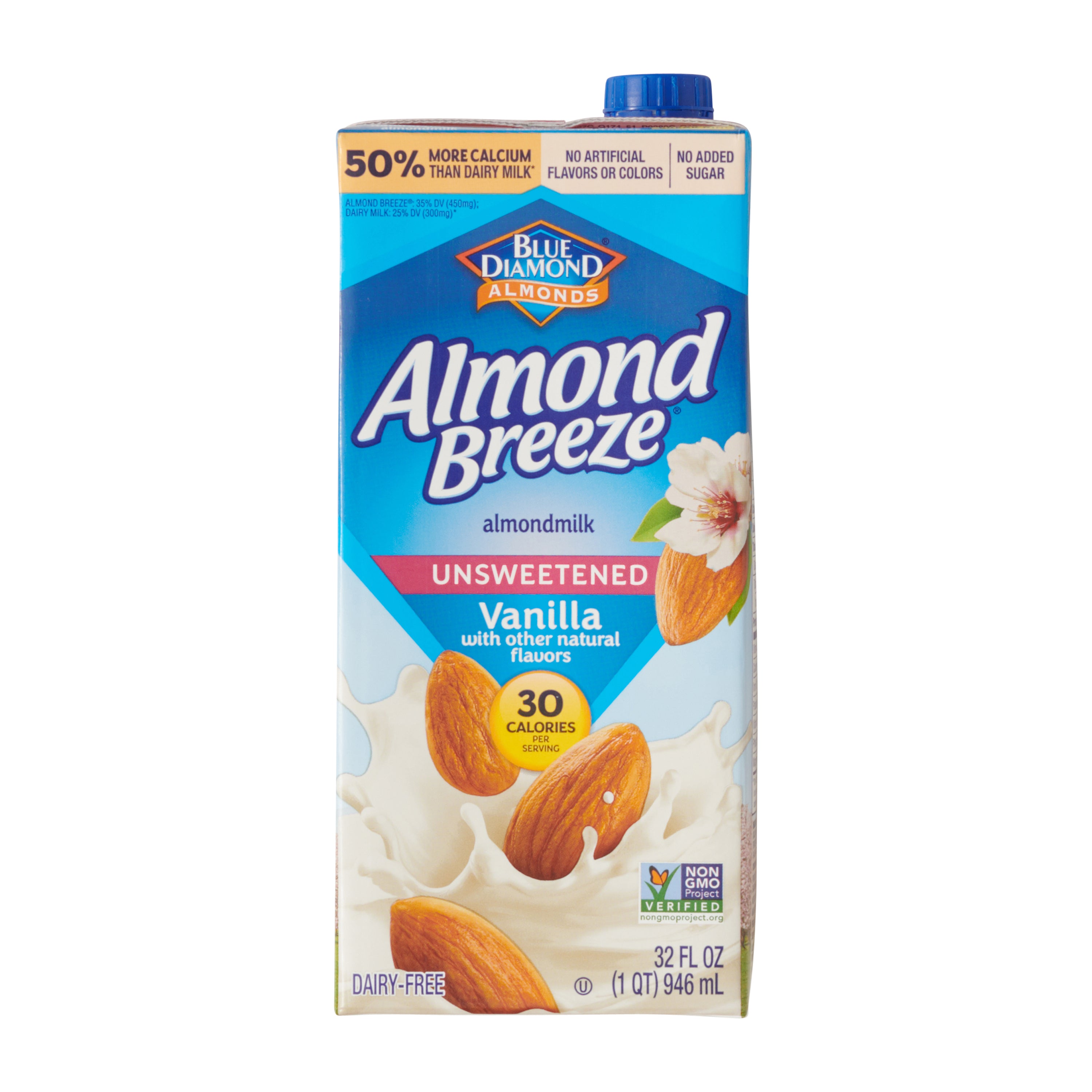 Almond Breeze Milk Substitute Vanilla 32 Ounce Size - 12 Per Case.