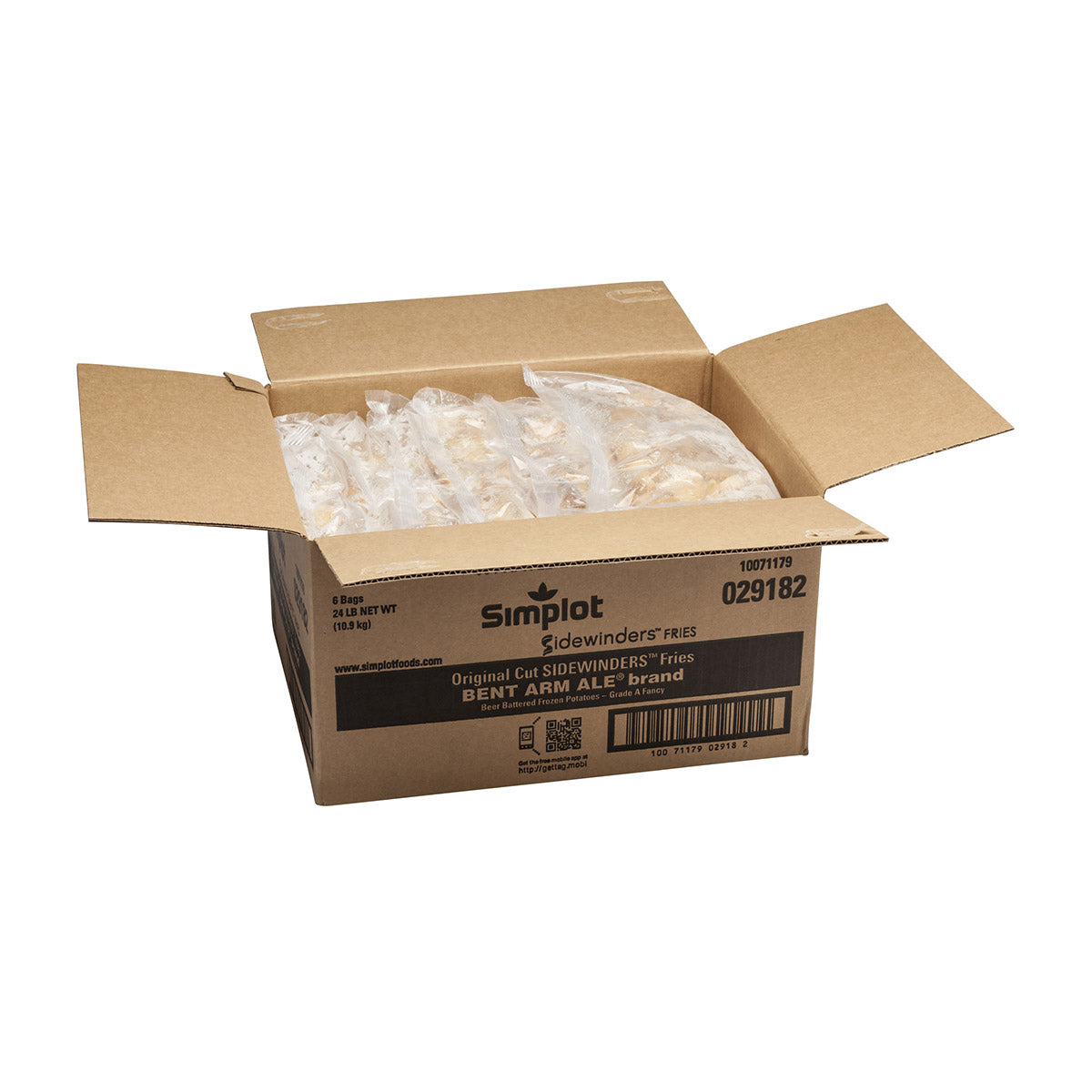 Simplot Sidewinders Fries Bent Arm Ale Brandcraft Beer Batter Original Cut 4 Pound Each - 6 Per Case.