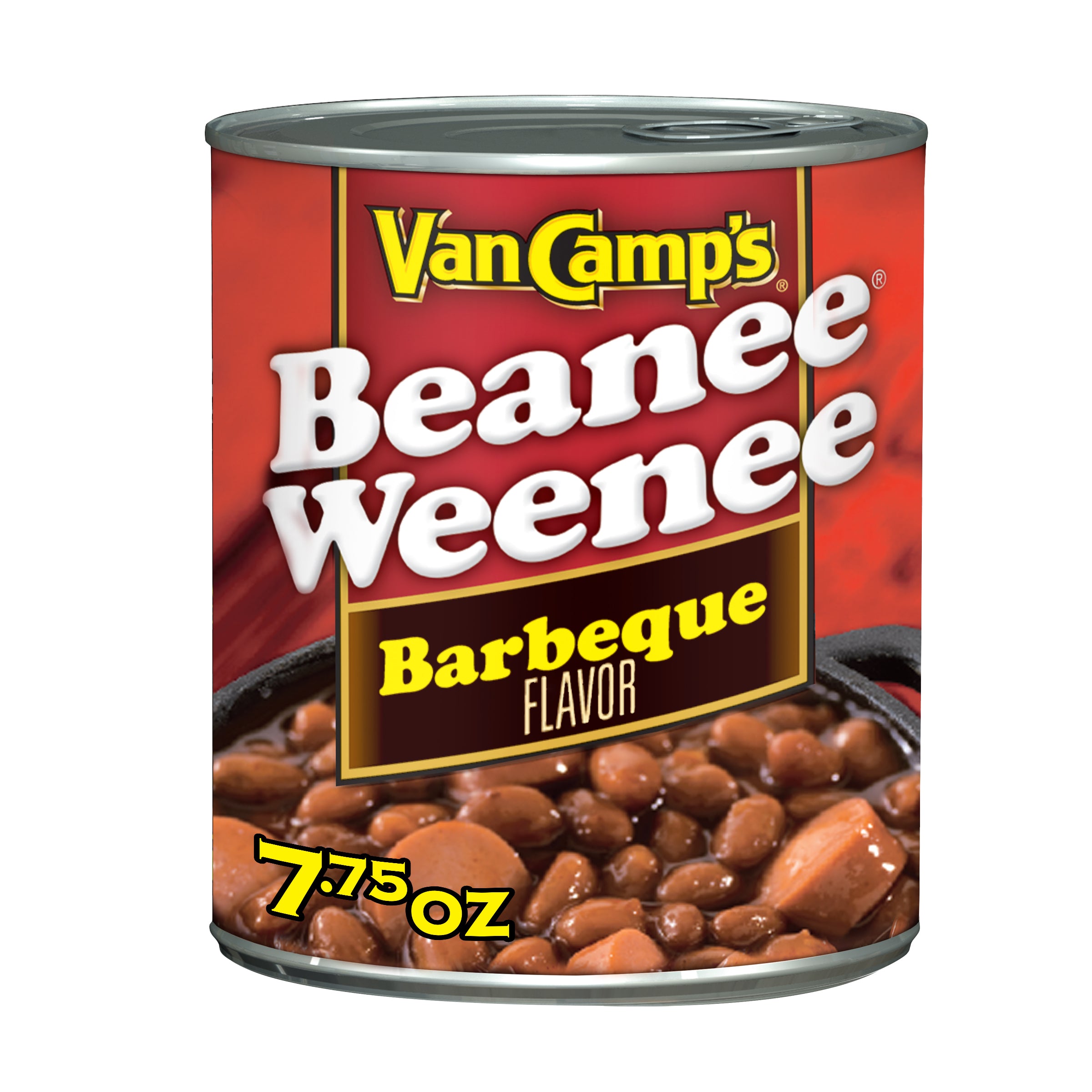 Van Camp's Barbeque Beanee Weenee Canned Food 7.75 Ounce Size - 24 Per Case.