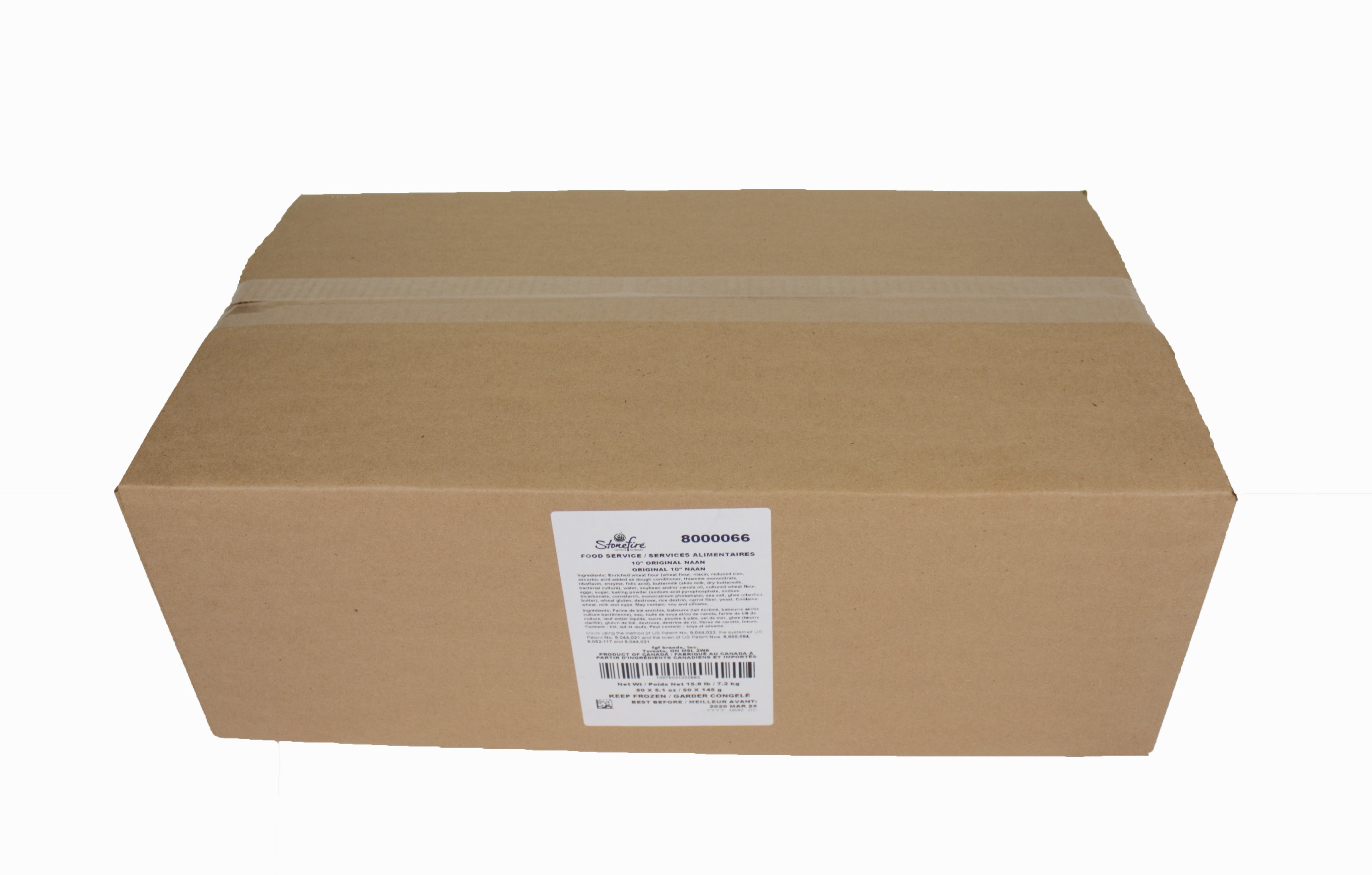 Stonefire Naan Round Original 10" 50 Count Packs - 1 Per Case.