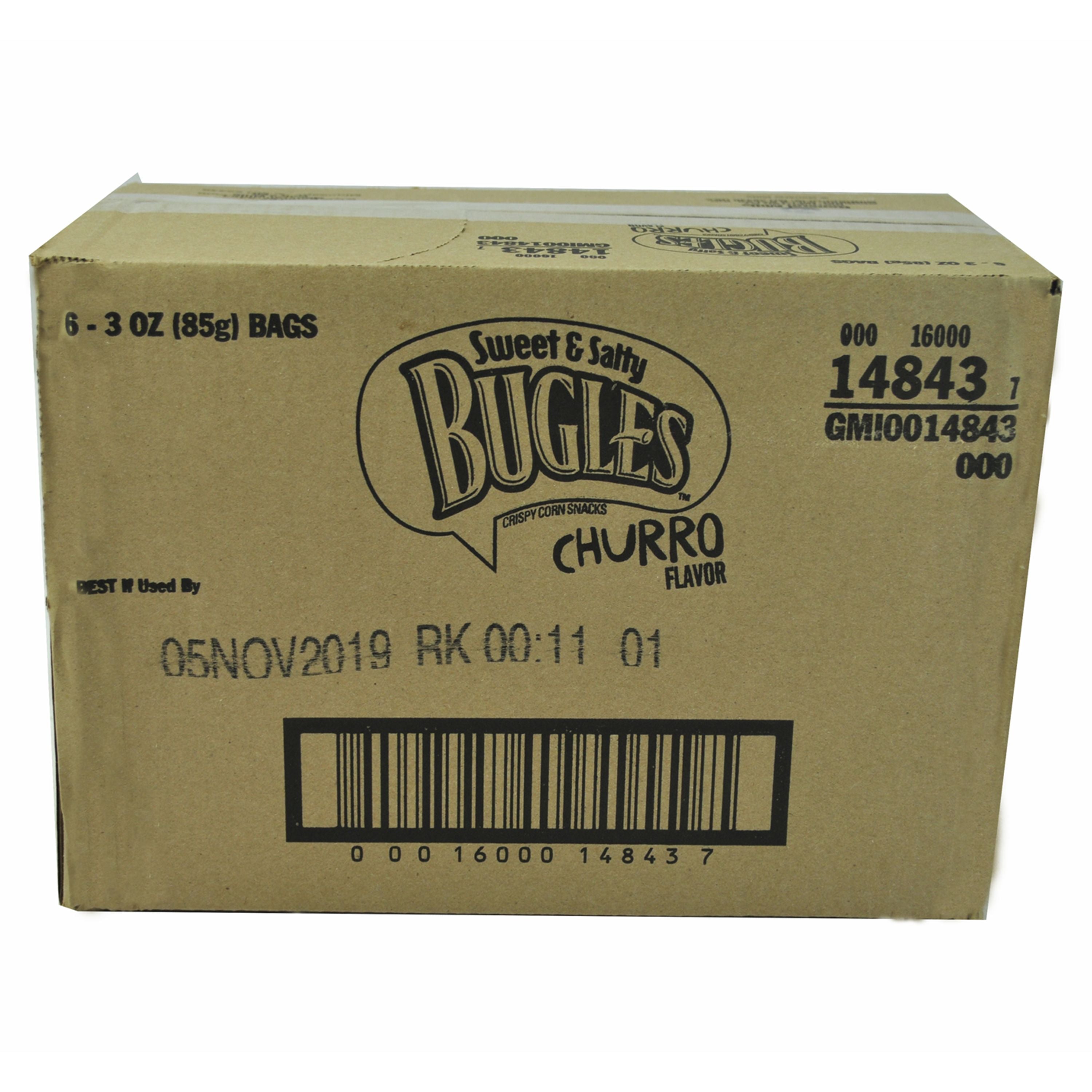 Bugles™ Sweet & Salty Churro 3 Ounce Size - 6 Per Case.