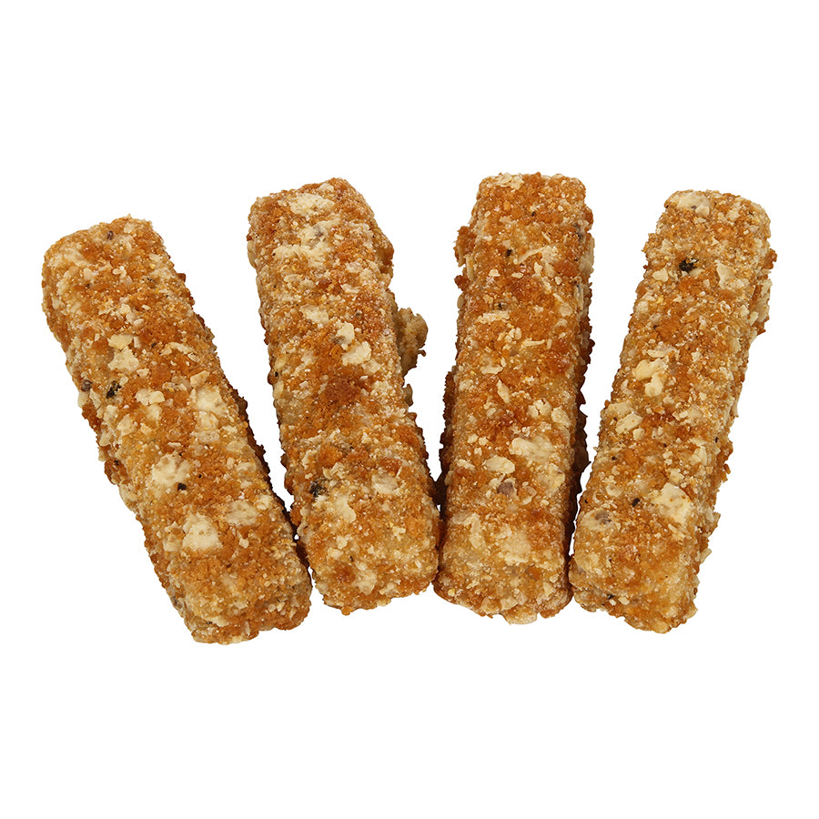 Pollock Oven Ready Whole Grain Breaded Baja Fish Sticks 10 Pound Each - 1 Per Case.
