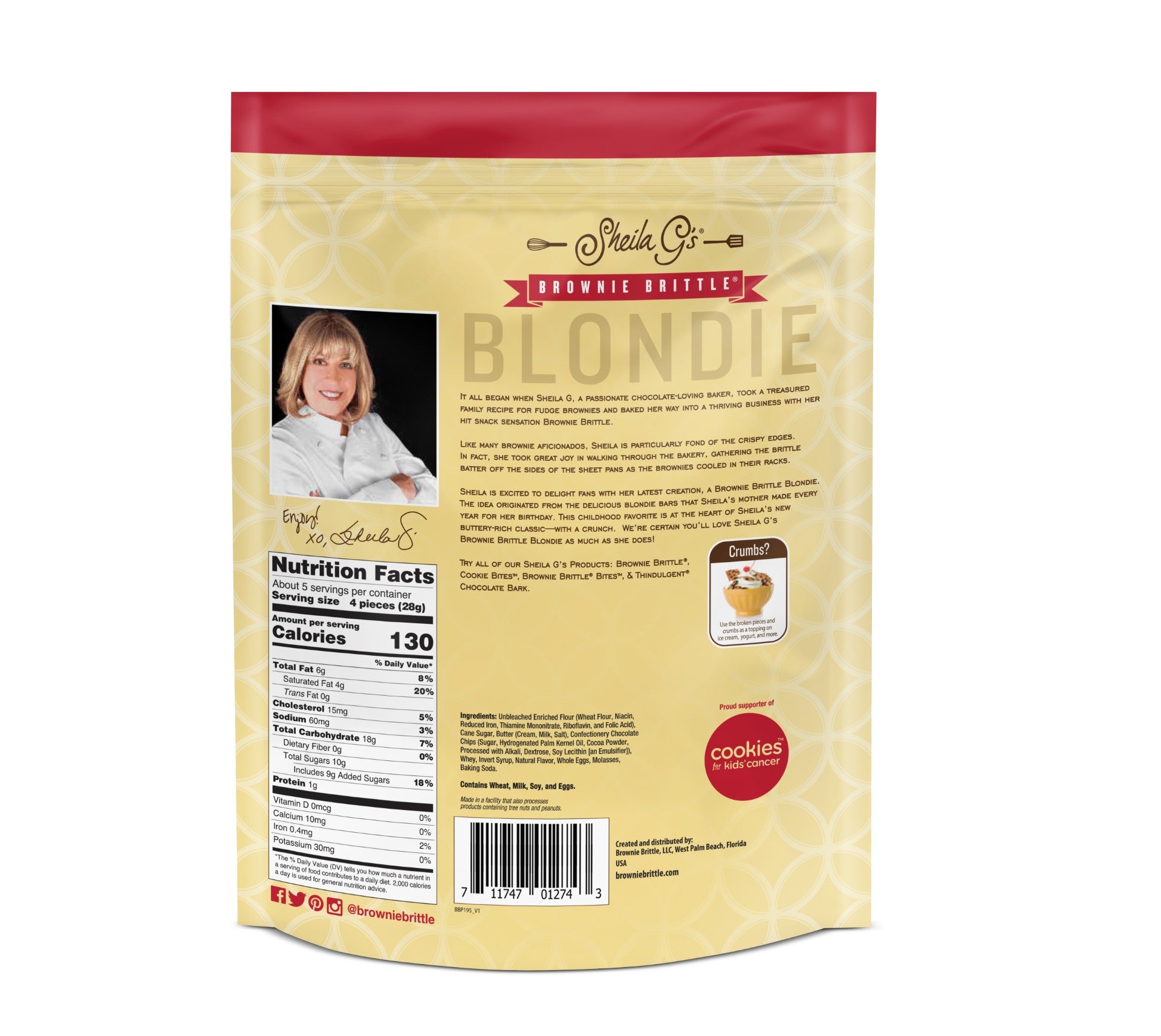 Sheila G's Chocolate Chip Blondie Brtl 5 Ounce Size - 6 Per Case.