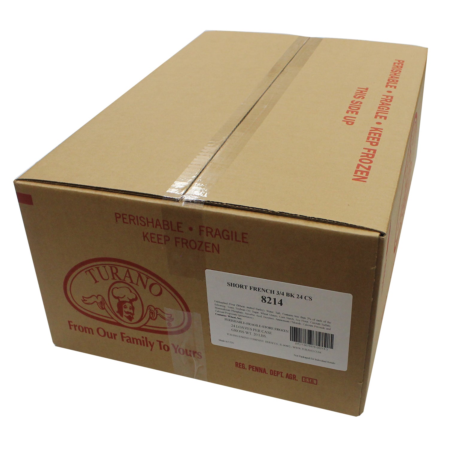 Short French Bk 12 Ounce Size - 24 Per Case.