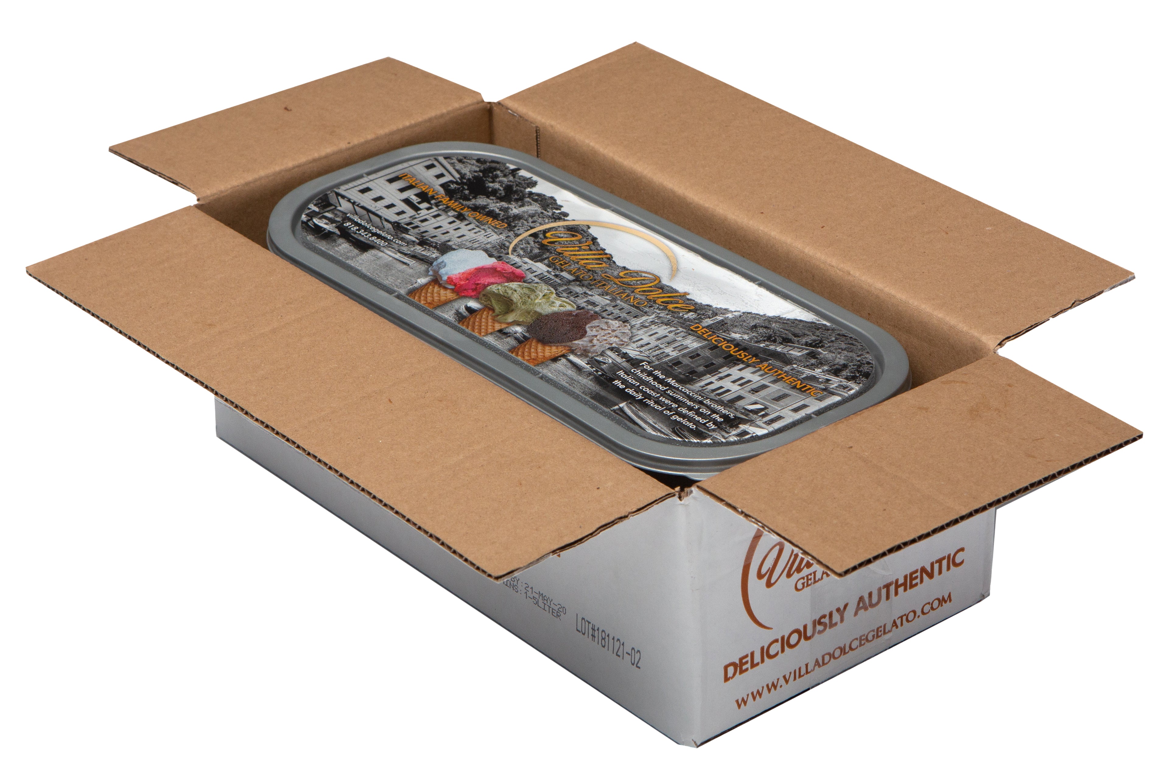 Villa Dolce Belgian Dark Chocolate Gelato 5 Liter - 1 Per Case.