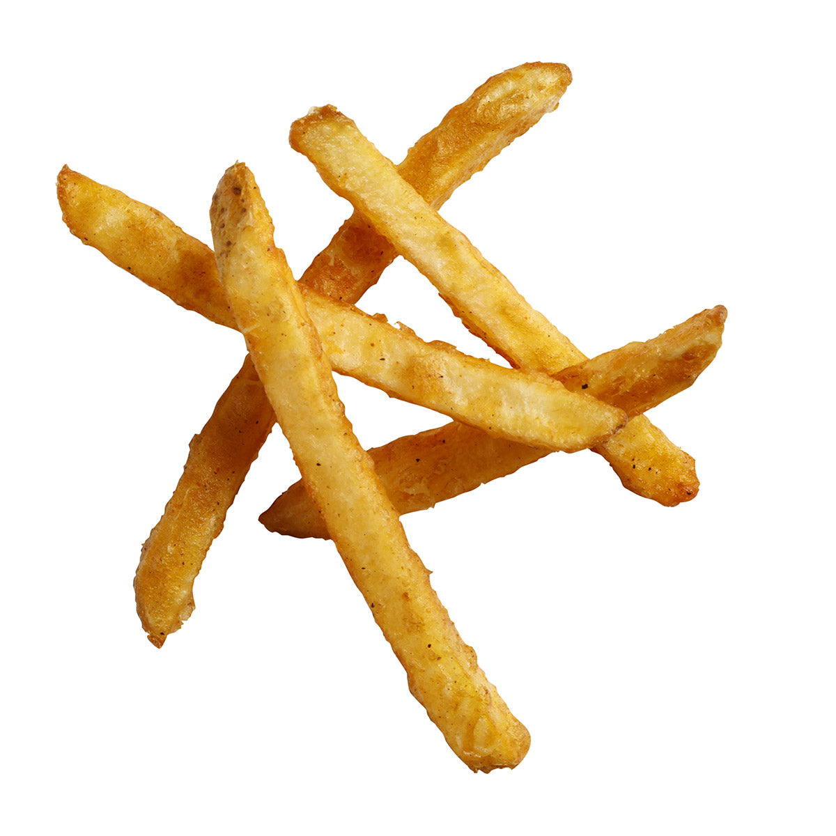 Simplot Seasonedcrisp 8" Savory Battered Straight Cut Fries Skin On 5 Pound Each - 6 Per Case.