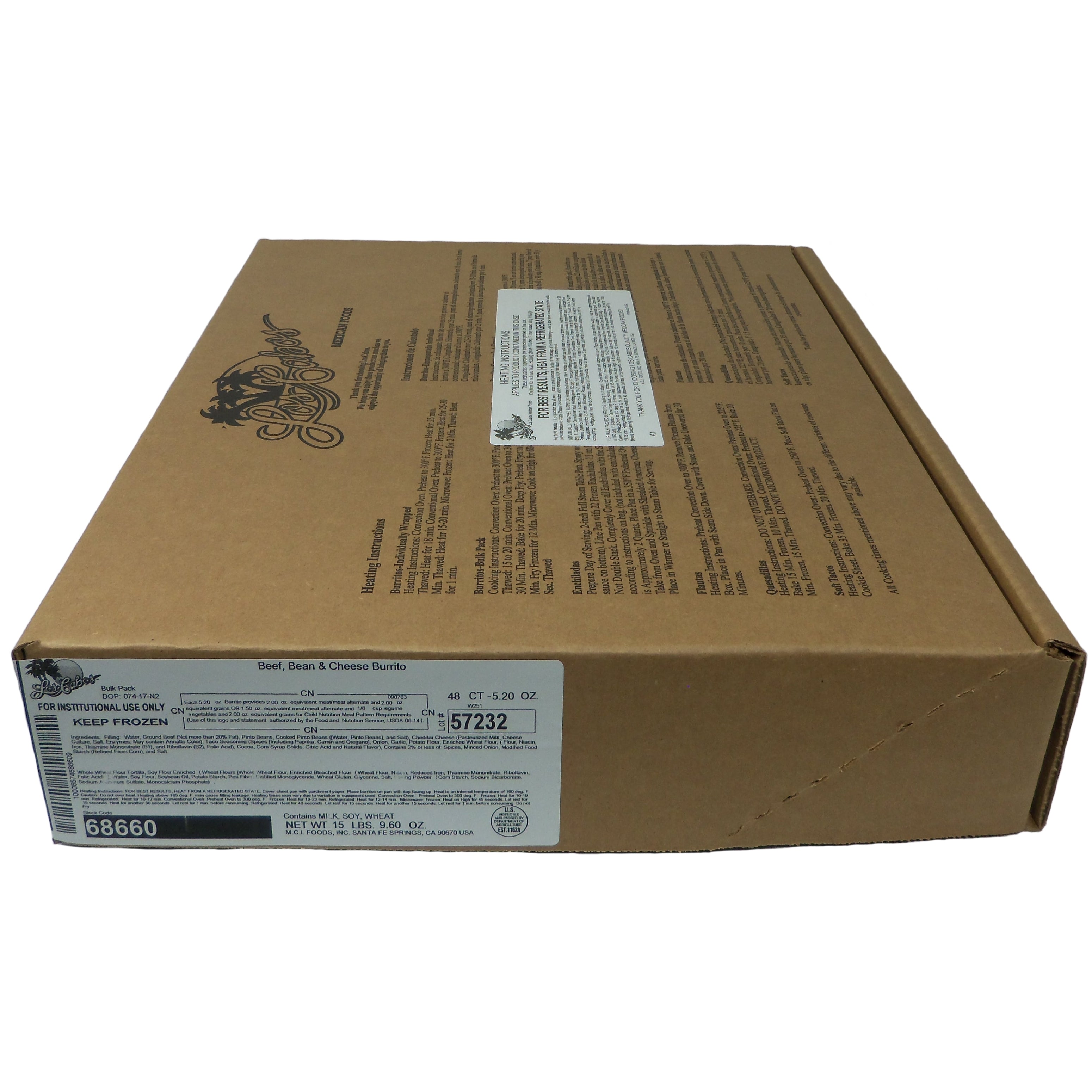 Cabo Real Breakfast Burrito Egg And Cheese Green Chile Child Nutrition 3.75 Ounce Size - 72 Per Case.