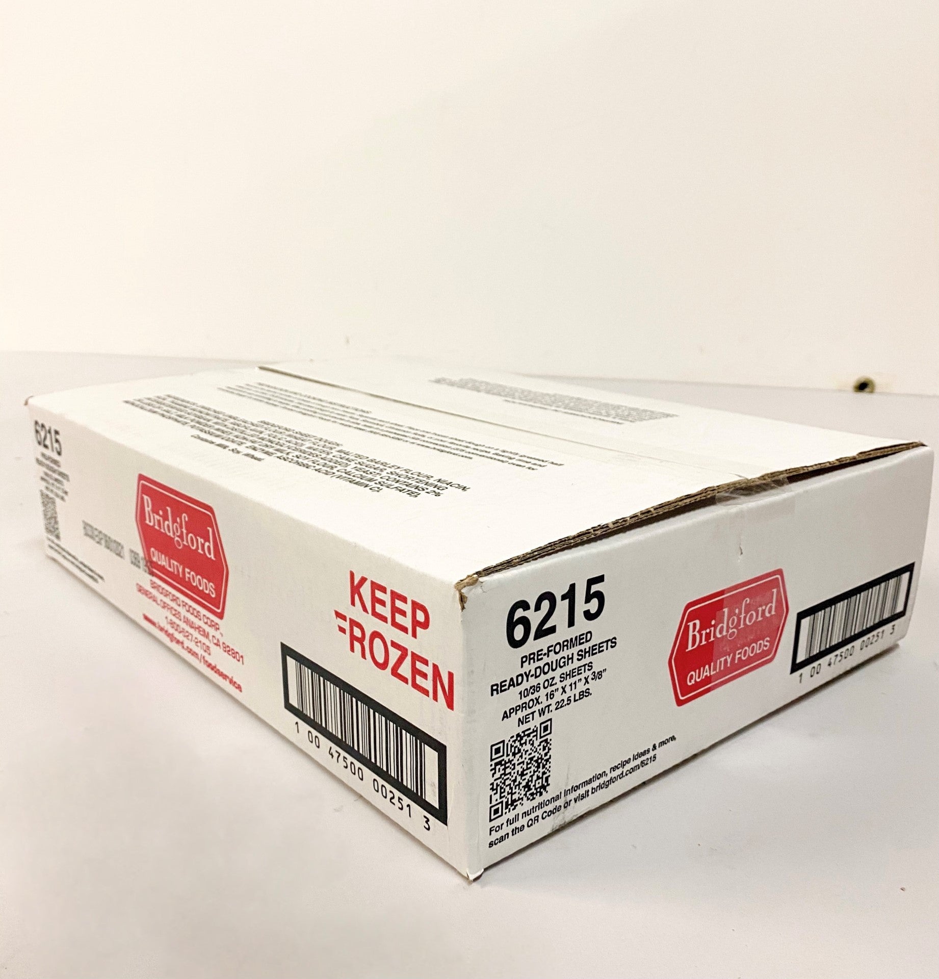 Bridgford Pre Formed Ready Dough Sheets White Layer 10 Piece - 1 Per Case.