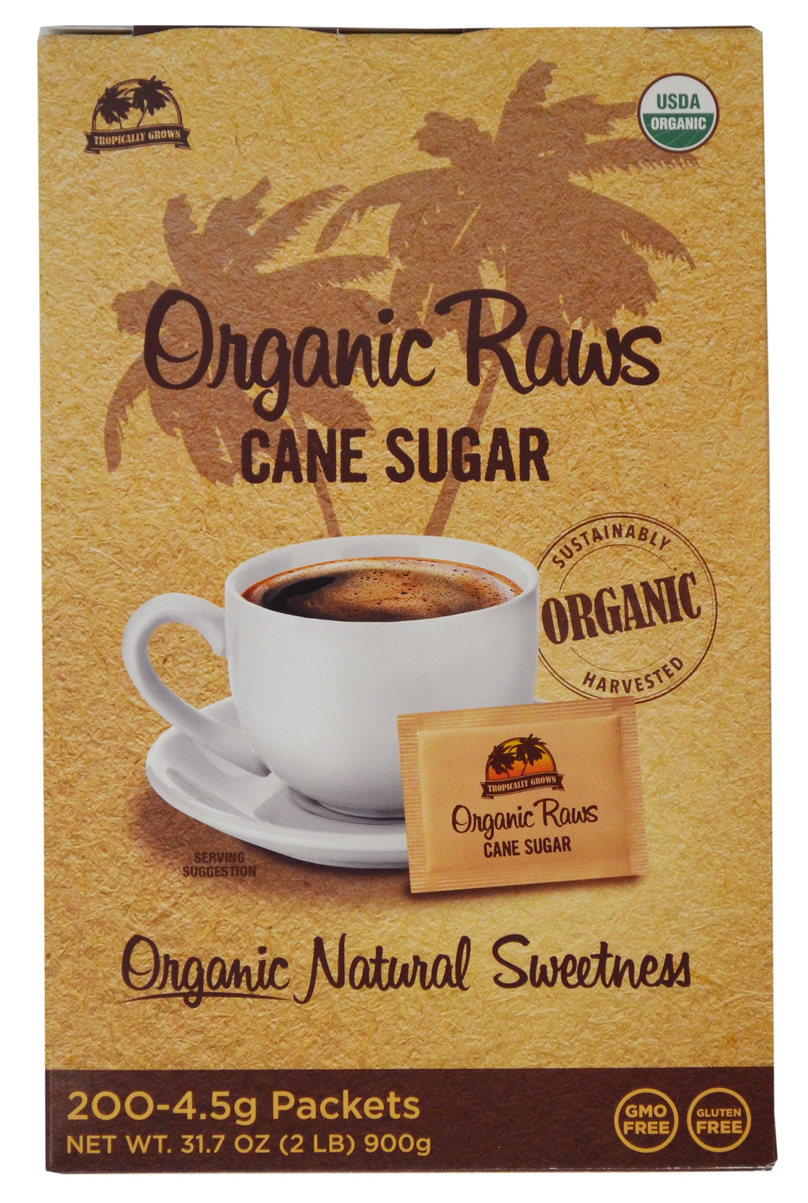Organic Raws Turbinado Sugar 1.98 Pound Each - 2 Per Case.