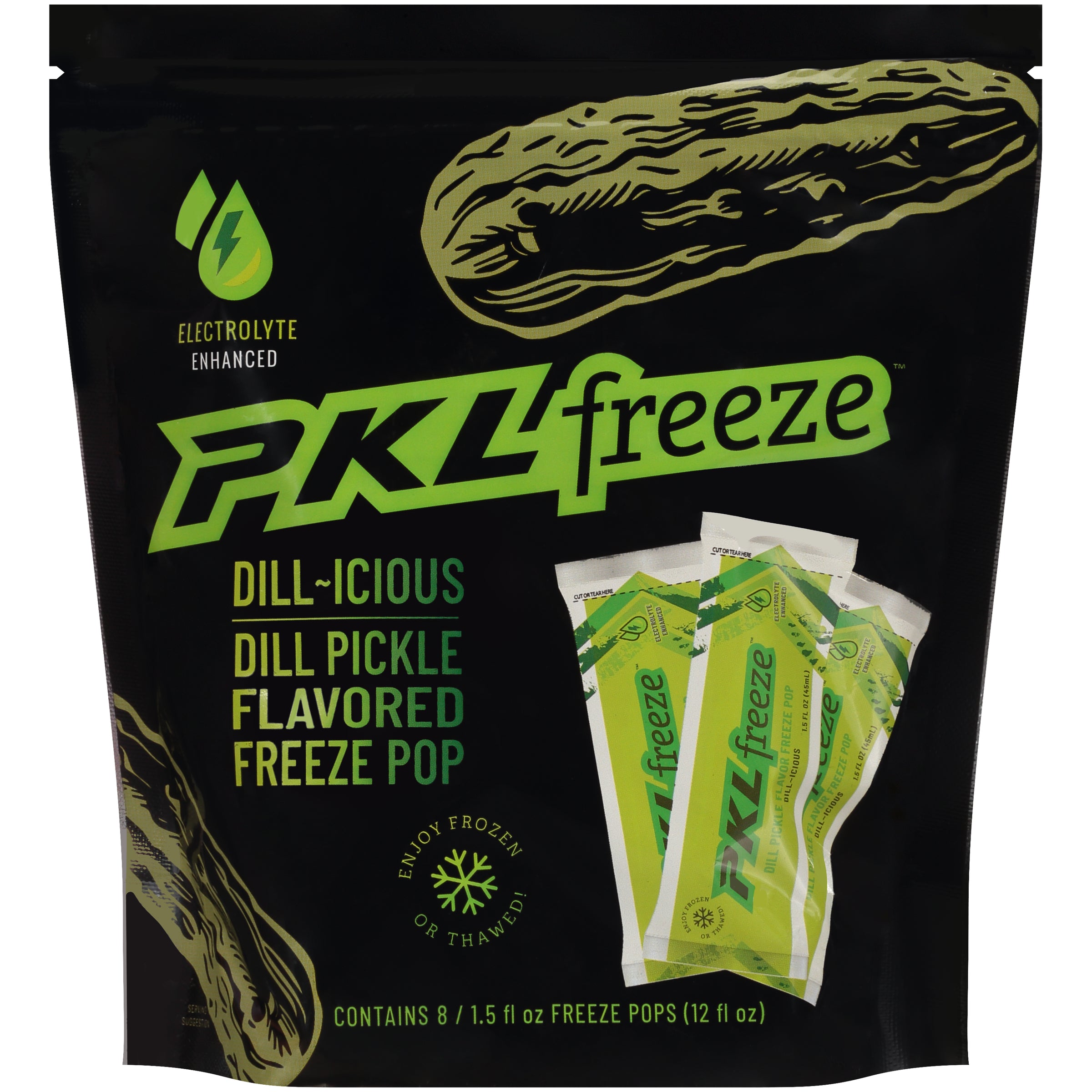 Pkl Freeze Dill Pickle Flavored Freeze Pop 32-1.5 Fluid Ounce- 4 per case