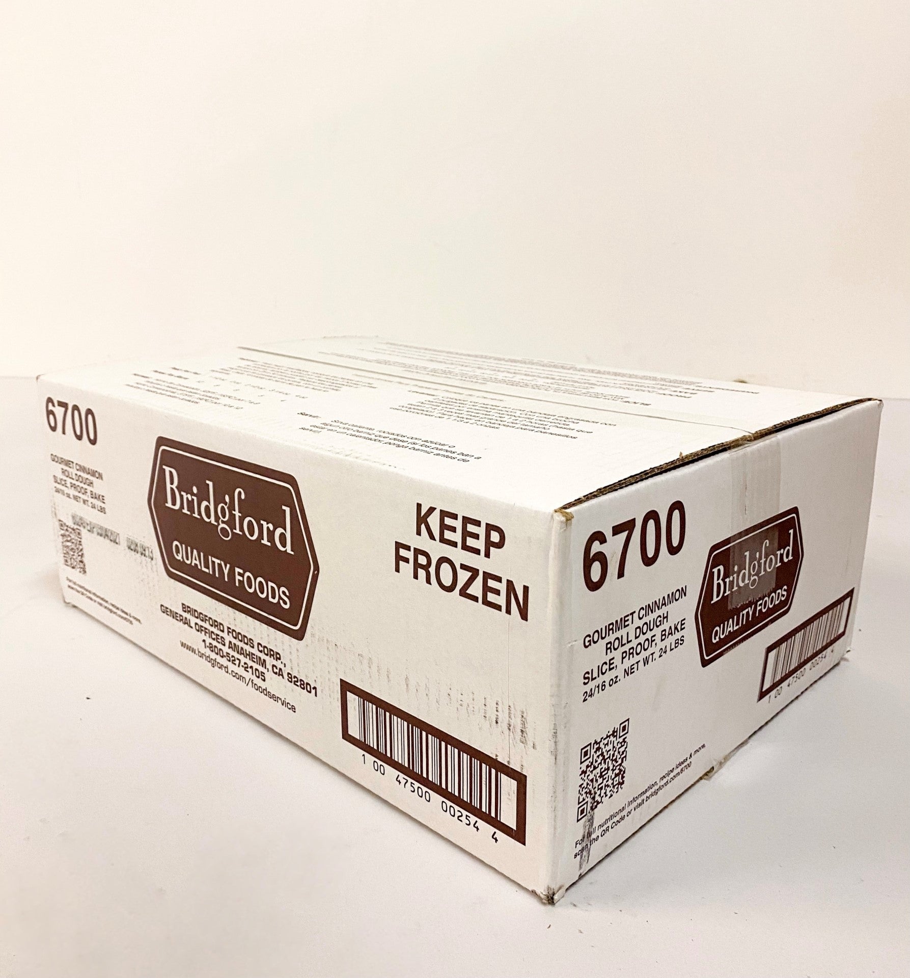 Bridgford Cinnamon Roll Dough Logs Tray Pack 24 Piece - 1 Per Case.