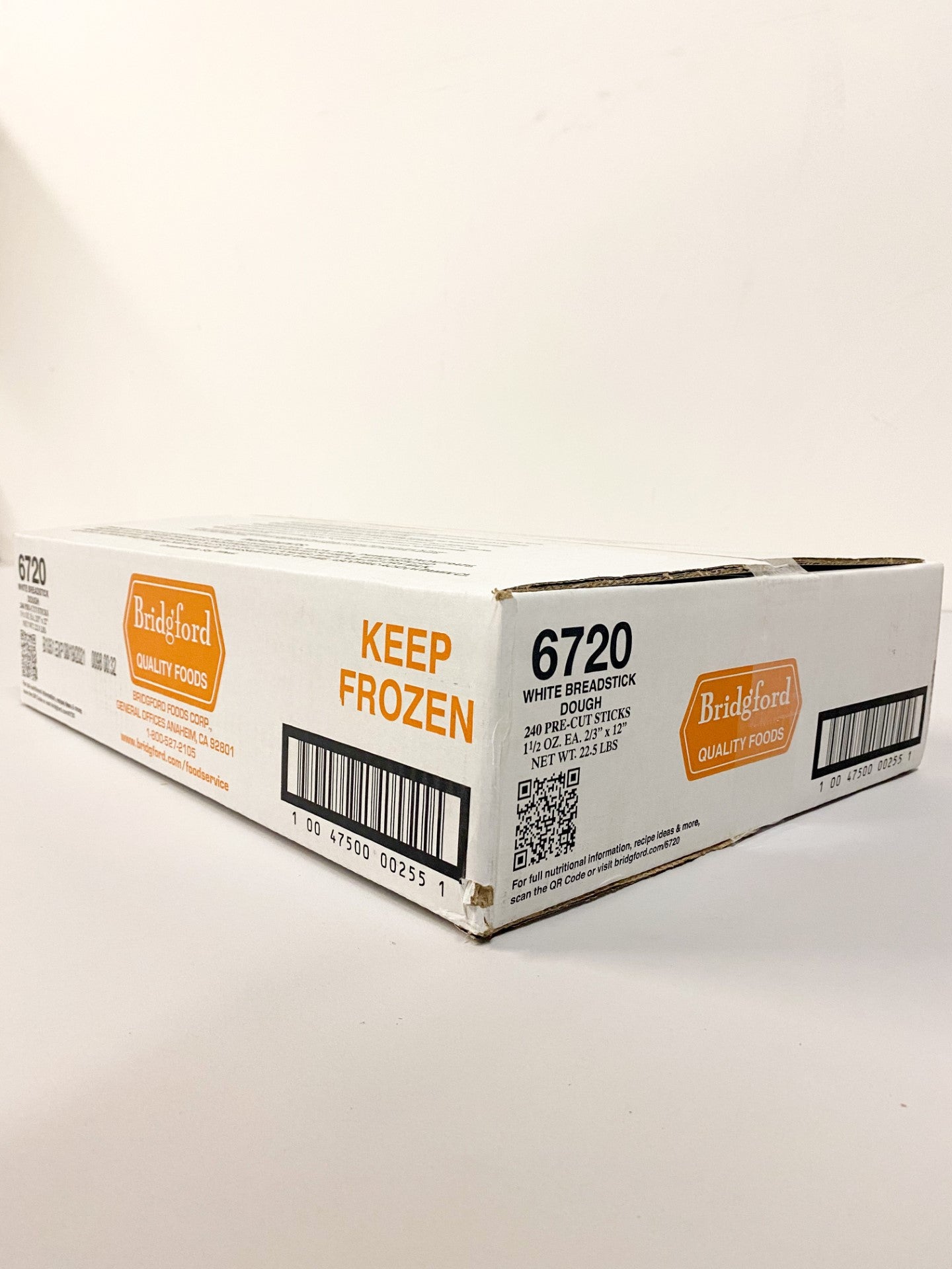 Bridgford White Breadstick Dough Layer Pack 240 Piece - 1 Per Case.