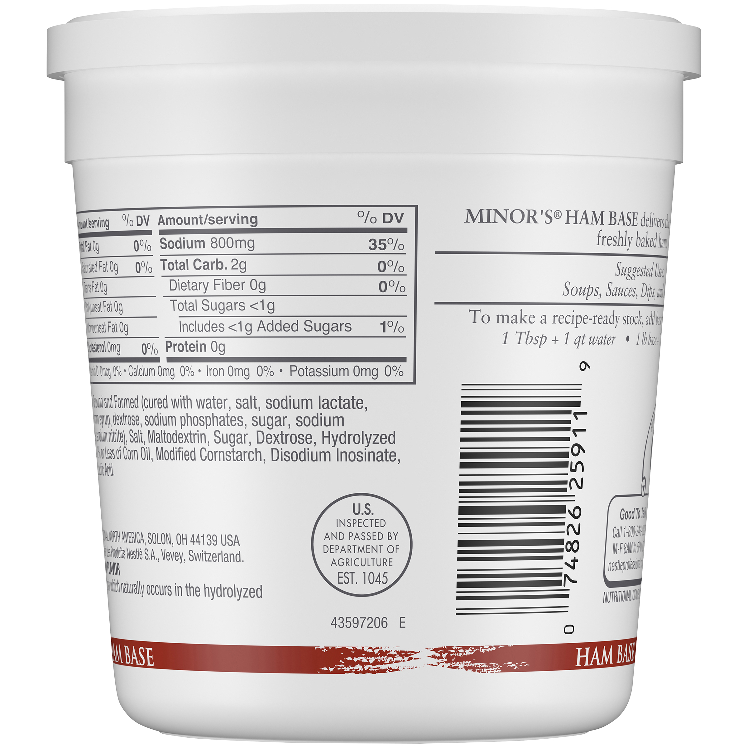 Minor's Ham Base (No Added Msg) Gluten Free 1 Pound Each - 6 Per Case.