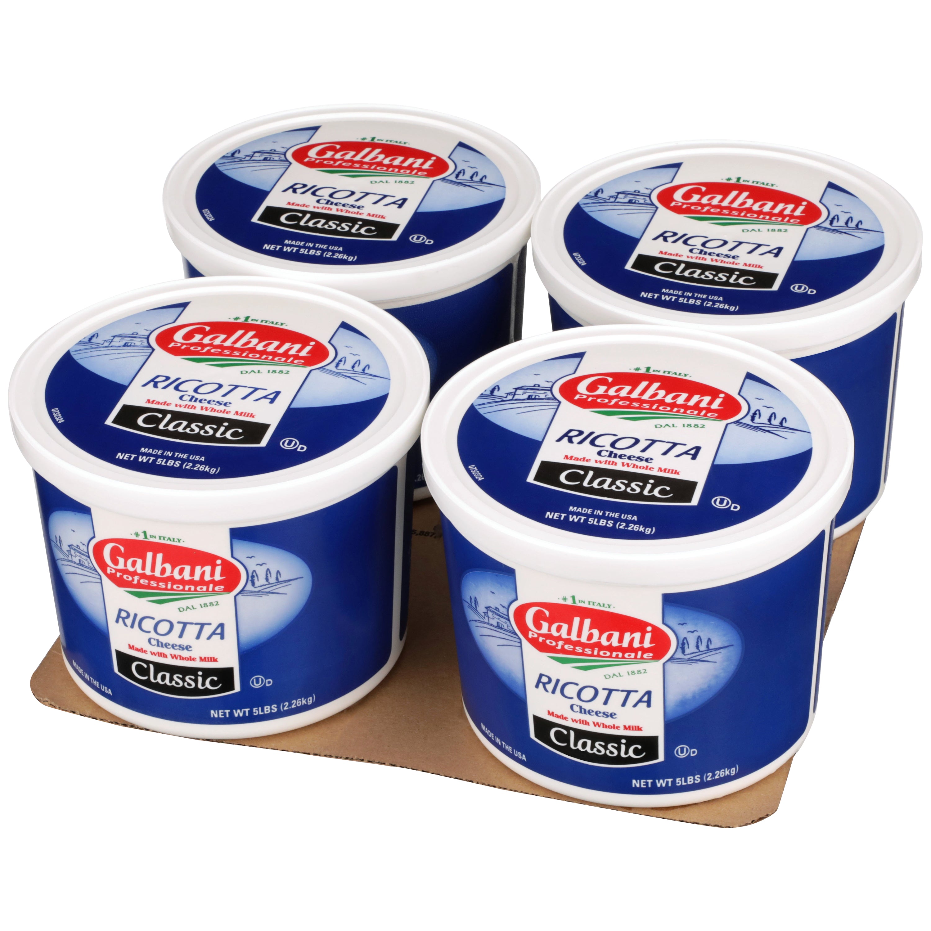 Galbani Whole Milk Classic Whey Ricotta 5 Pound Each - 4 Per Case.