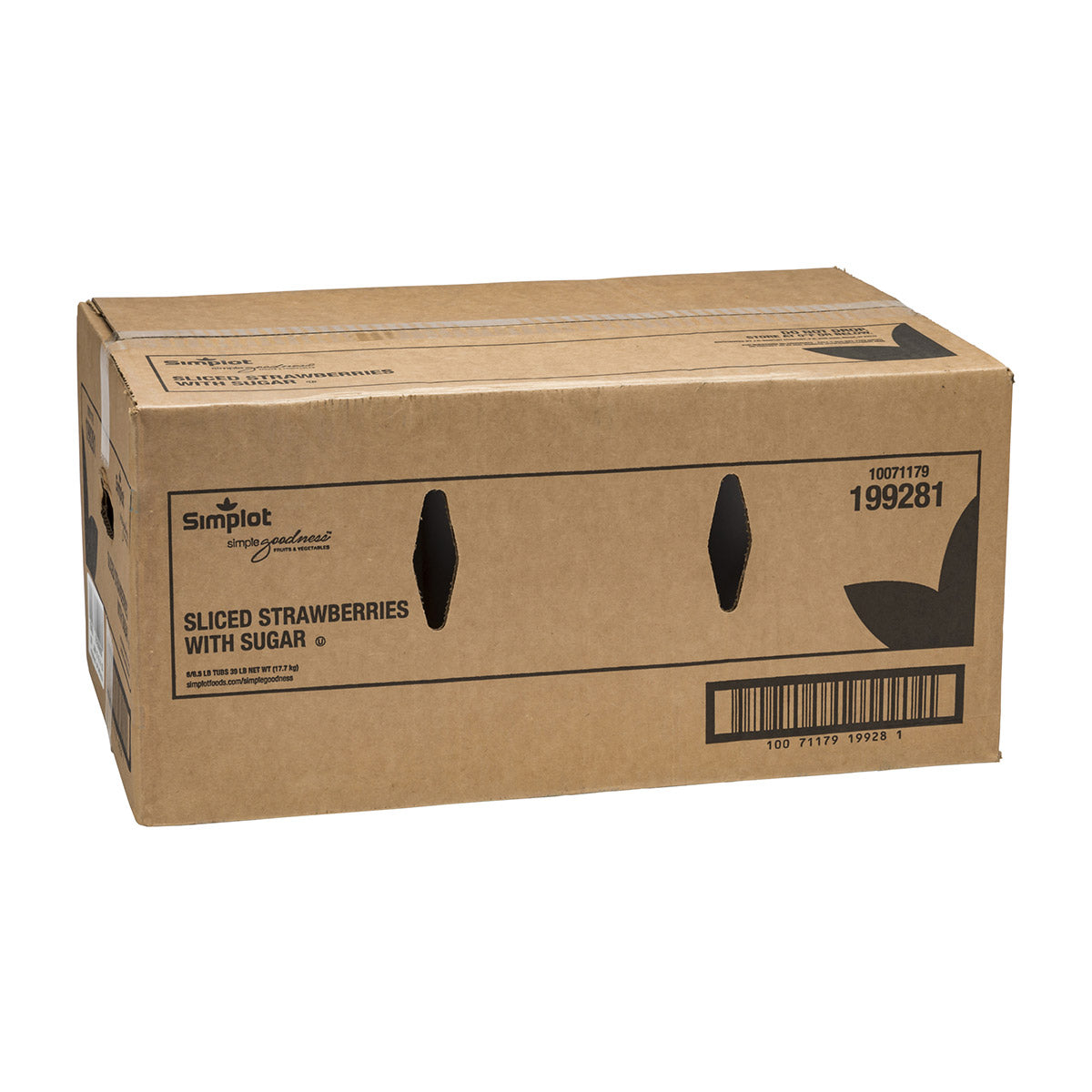 Simplot Simple Goodness Fruit Sliced Strawberries With Sugar 6.5 Pound Each - 6 Per Case.