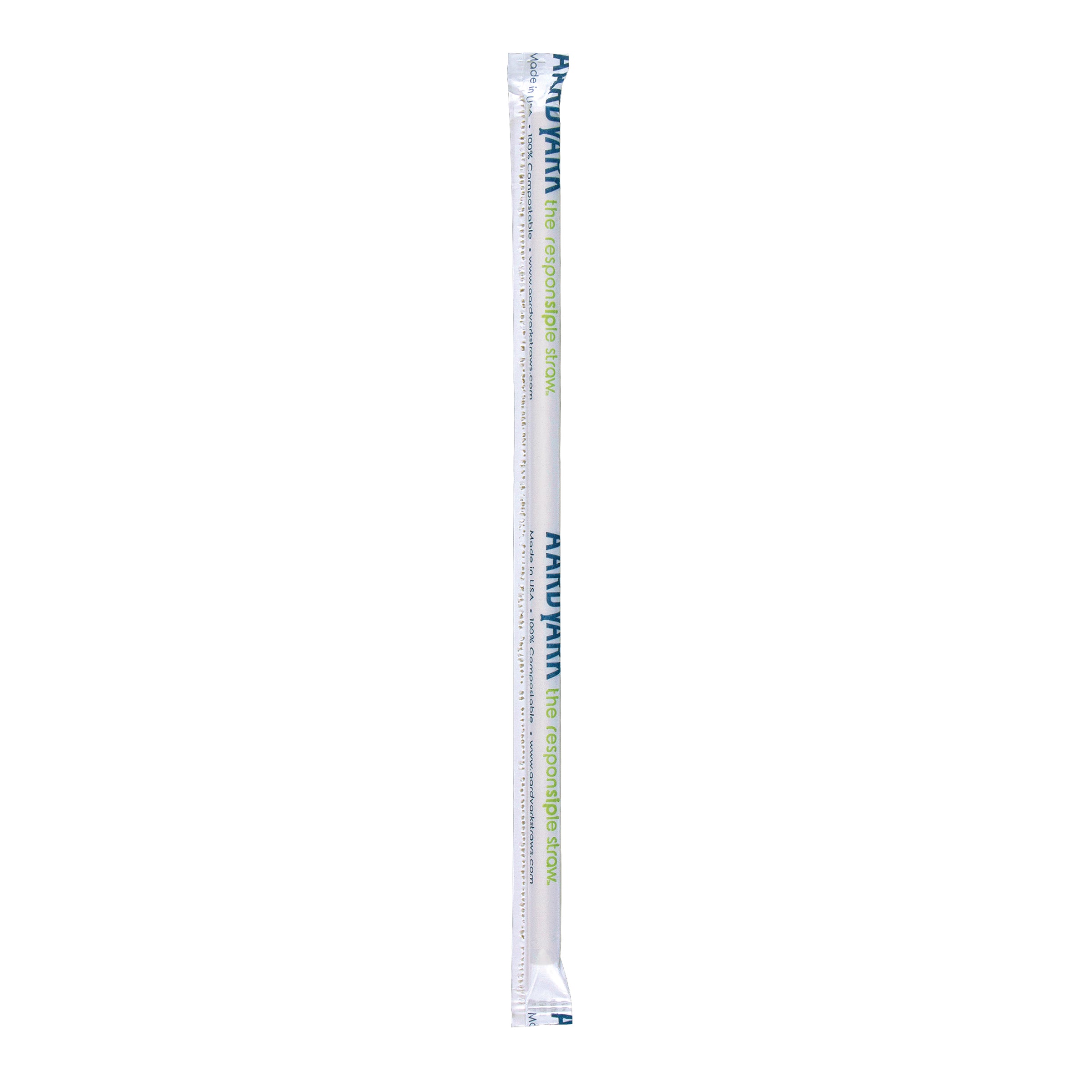 Straw Black Jumbo Paper Solid Compostable Wrapped 400 Each - 8 Per Case.