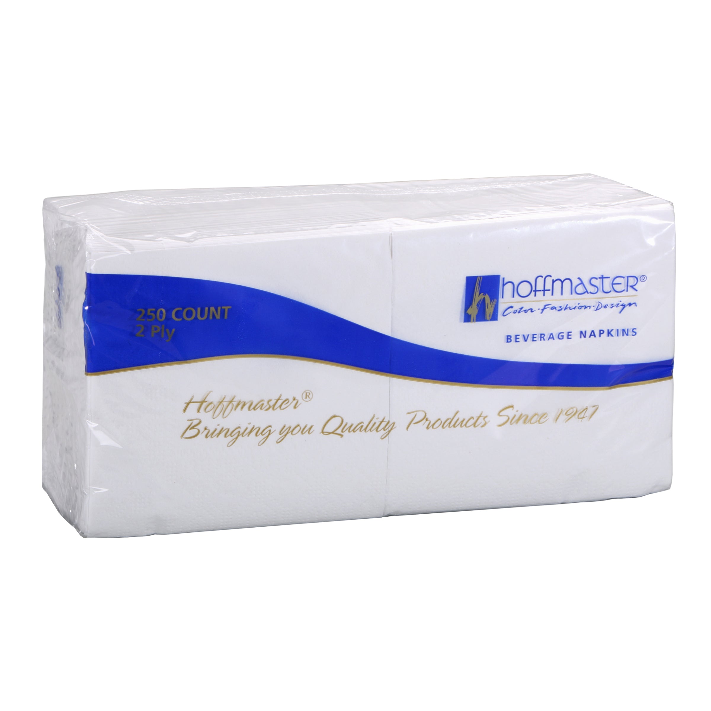 Napkin Beverage White Ply Fold 250 Each - 12 Per Case.