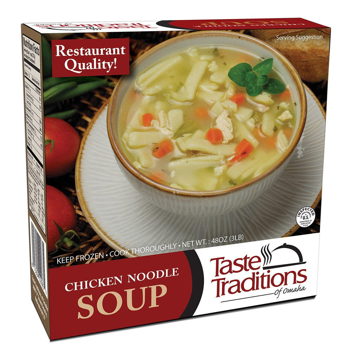 Taste Traditions Rich Chicken Broth With Eggnoodle Soup 3 Pound Each - 6 Per Case.