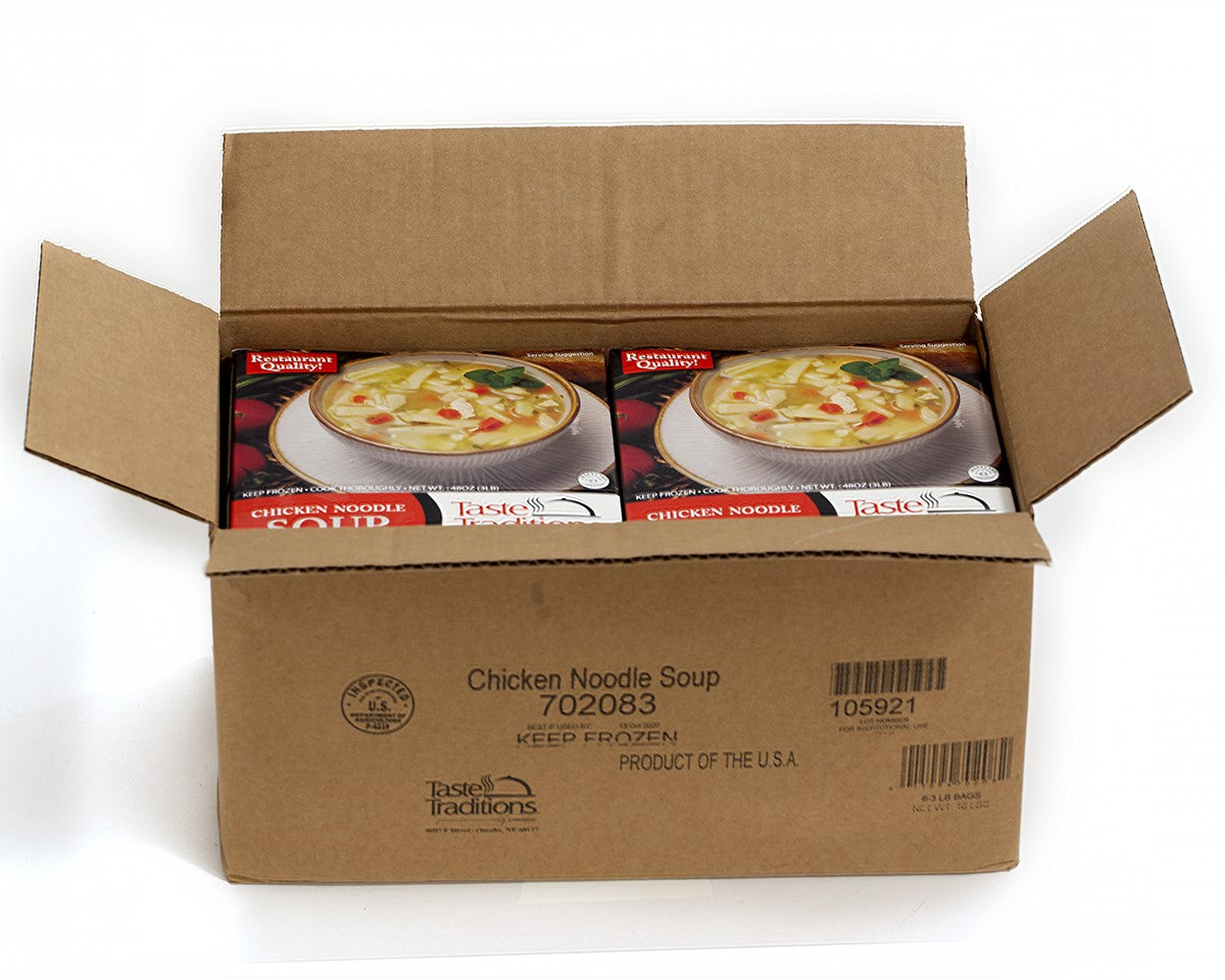 Taste Traditions Rich Chicken Broth With Eggnoodle Soup 3 Pound Each - 6 Per Case.
