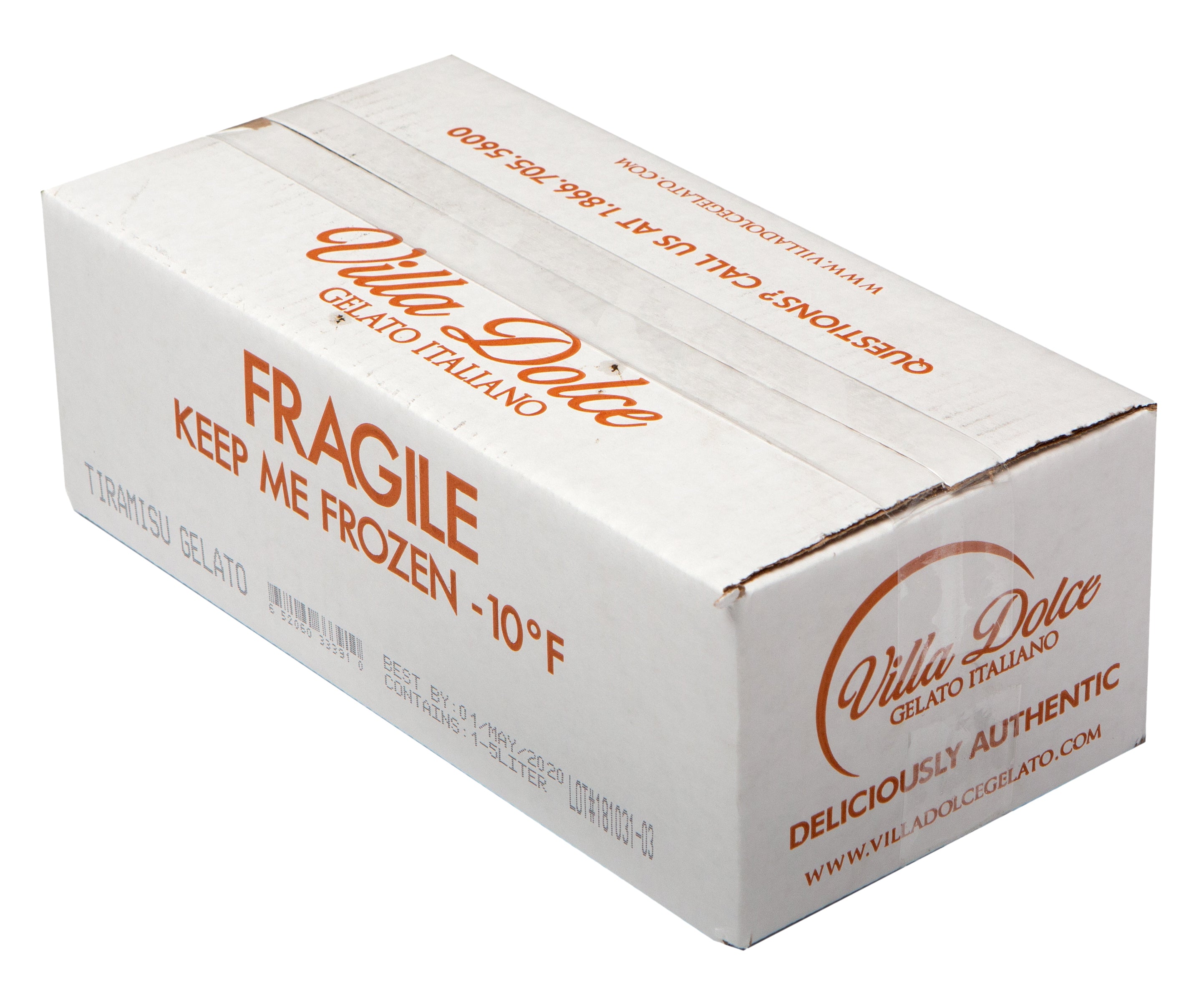 Villa Dolce Tiramisu Gelato 5 Liter - 1 Per Case.