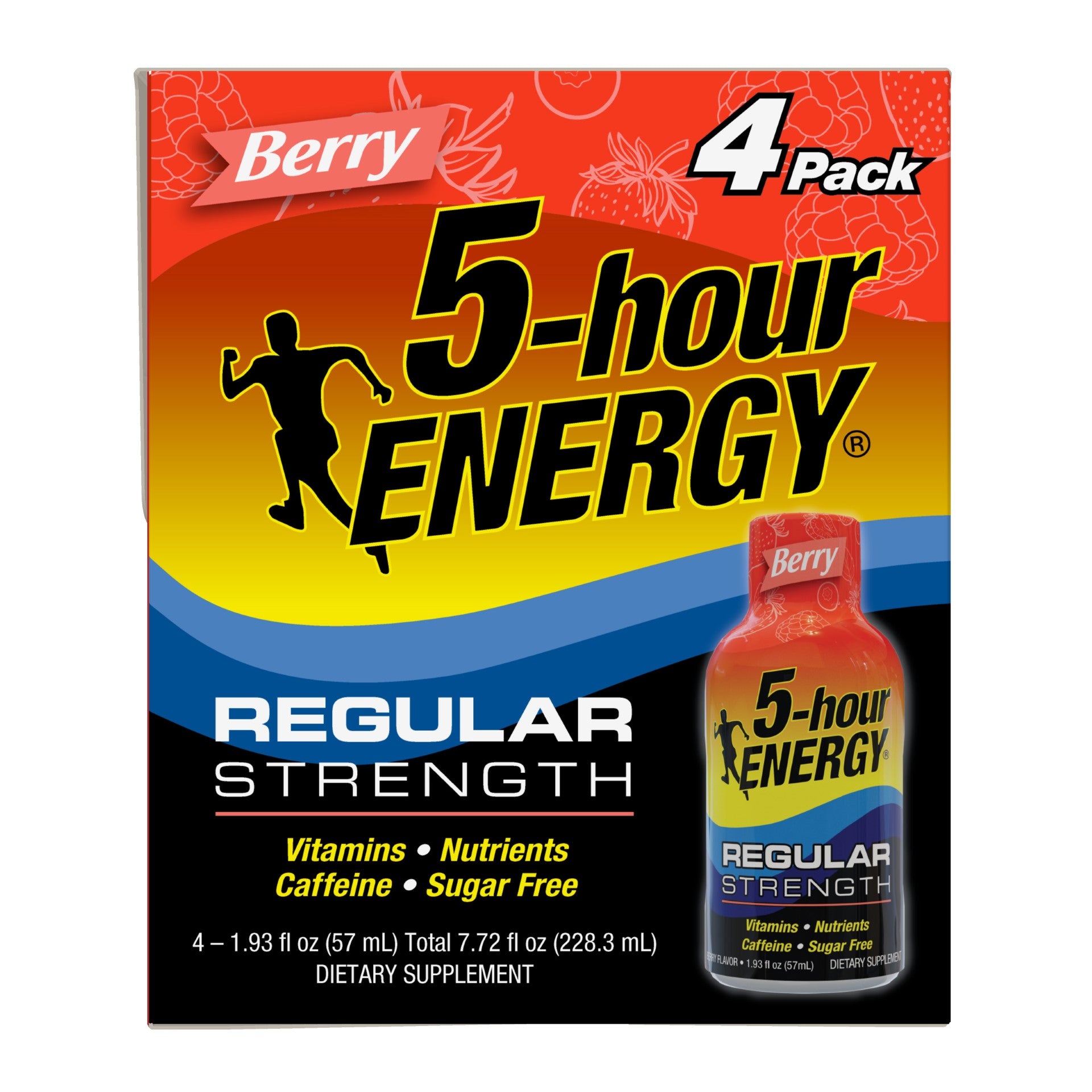 Hour Energy® Shot Regular Strength Berry 7.72 Fluid Ounce - 12 Per Case.
