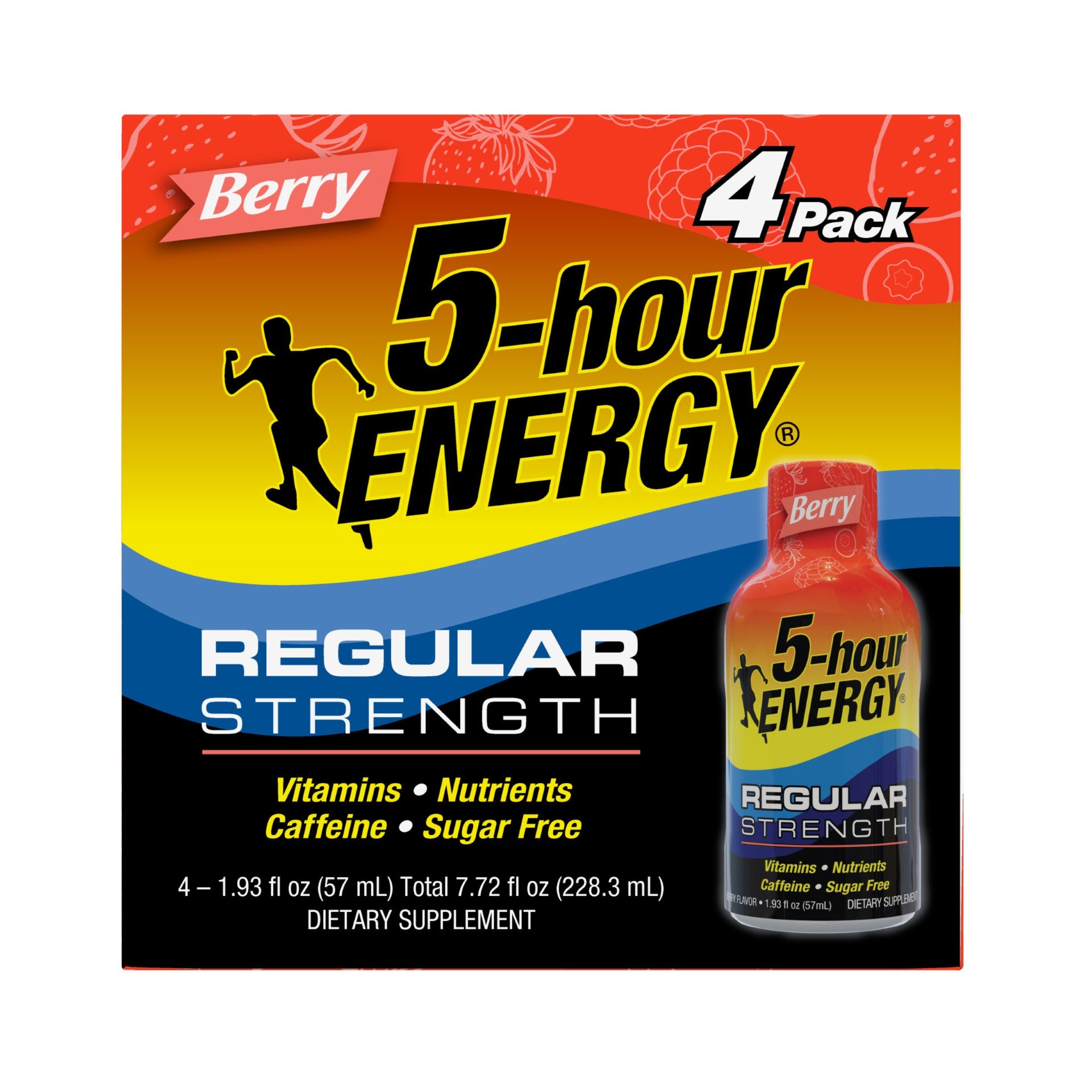 Hour Energy® Shot Regular Strength Berry 7.72 Fluid Ounce - 12 Per Case.
