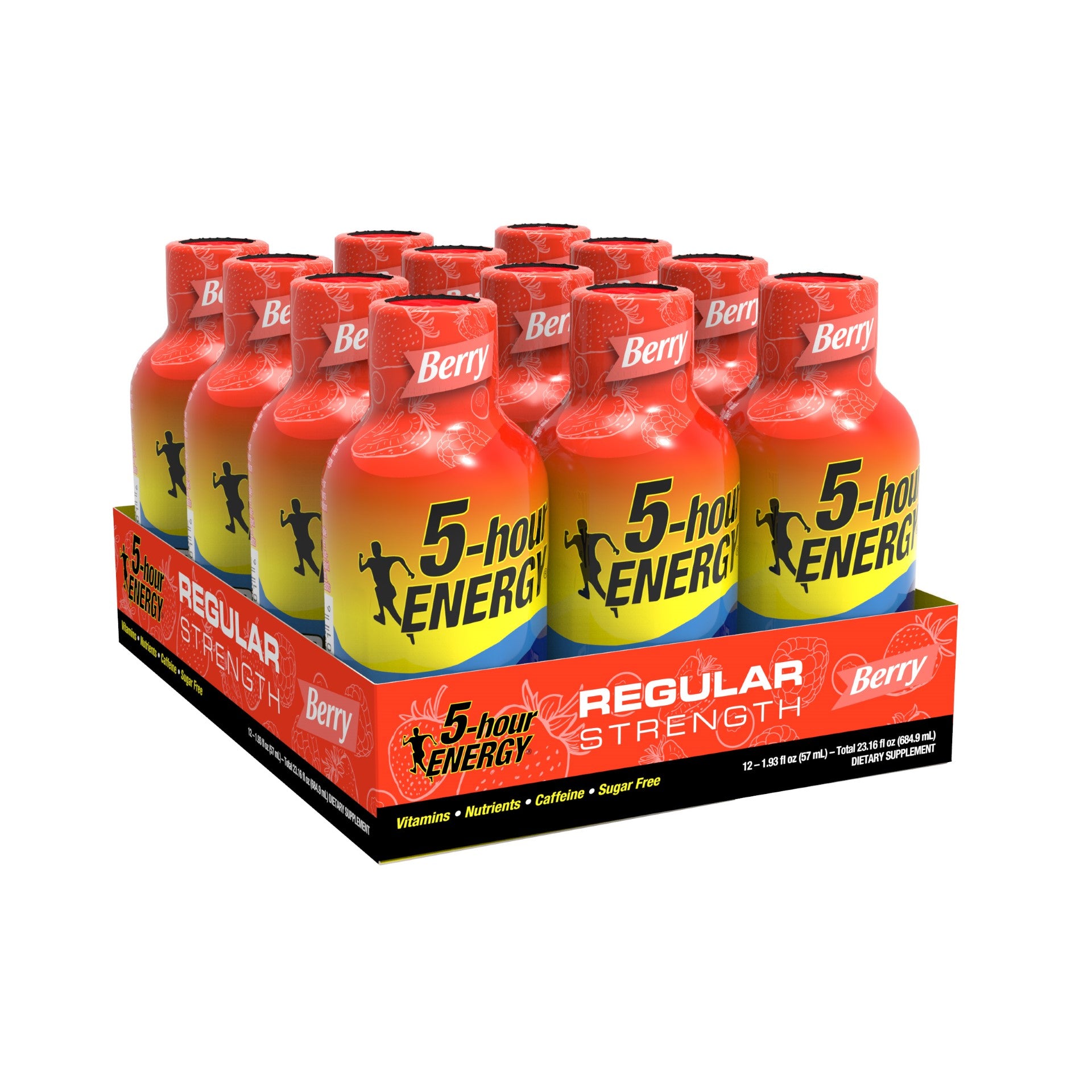 Hour Energy® Shot Regular Strength Berry Pack 1.93 Fluid Ounce - 216 Per Case.