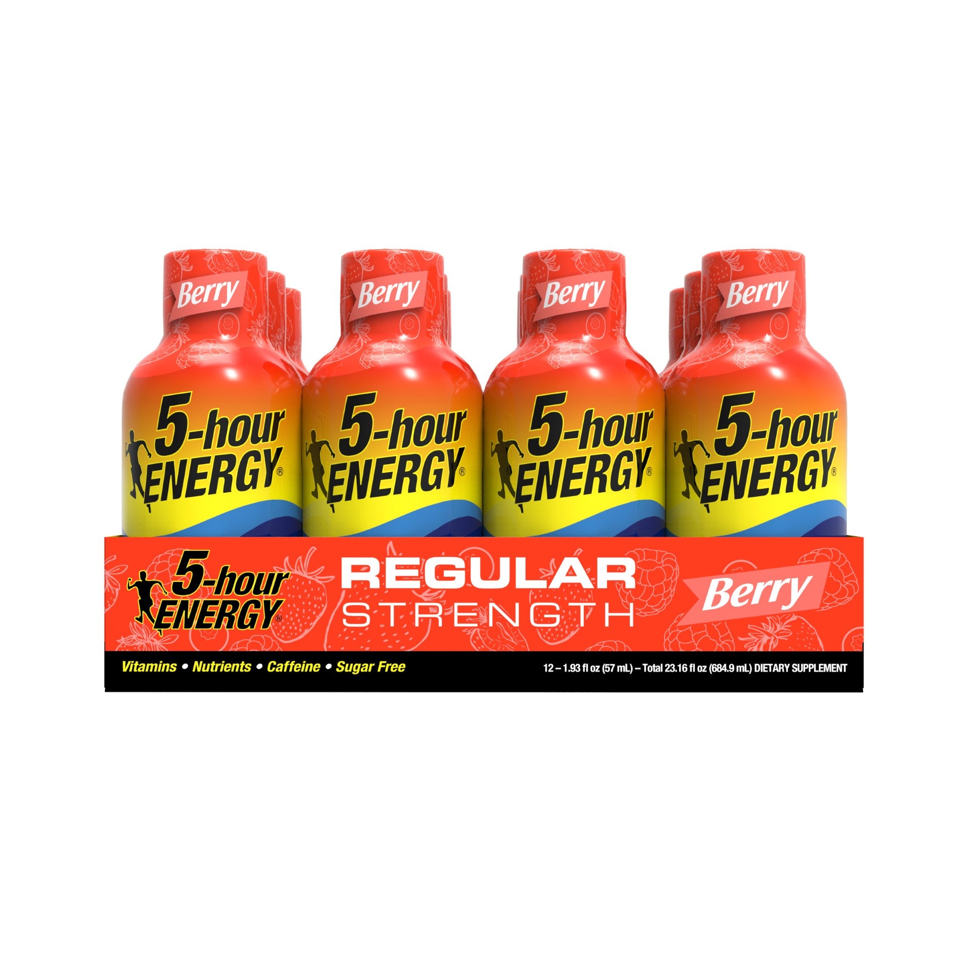 Hour Energy® Shot Regular Strength Berry Pack 1.93 Fluid Ounce - 216 Per Case.