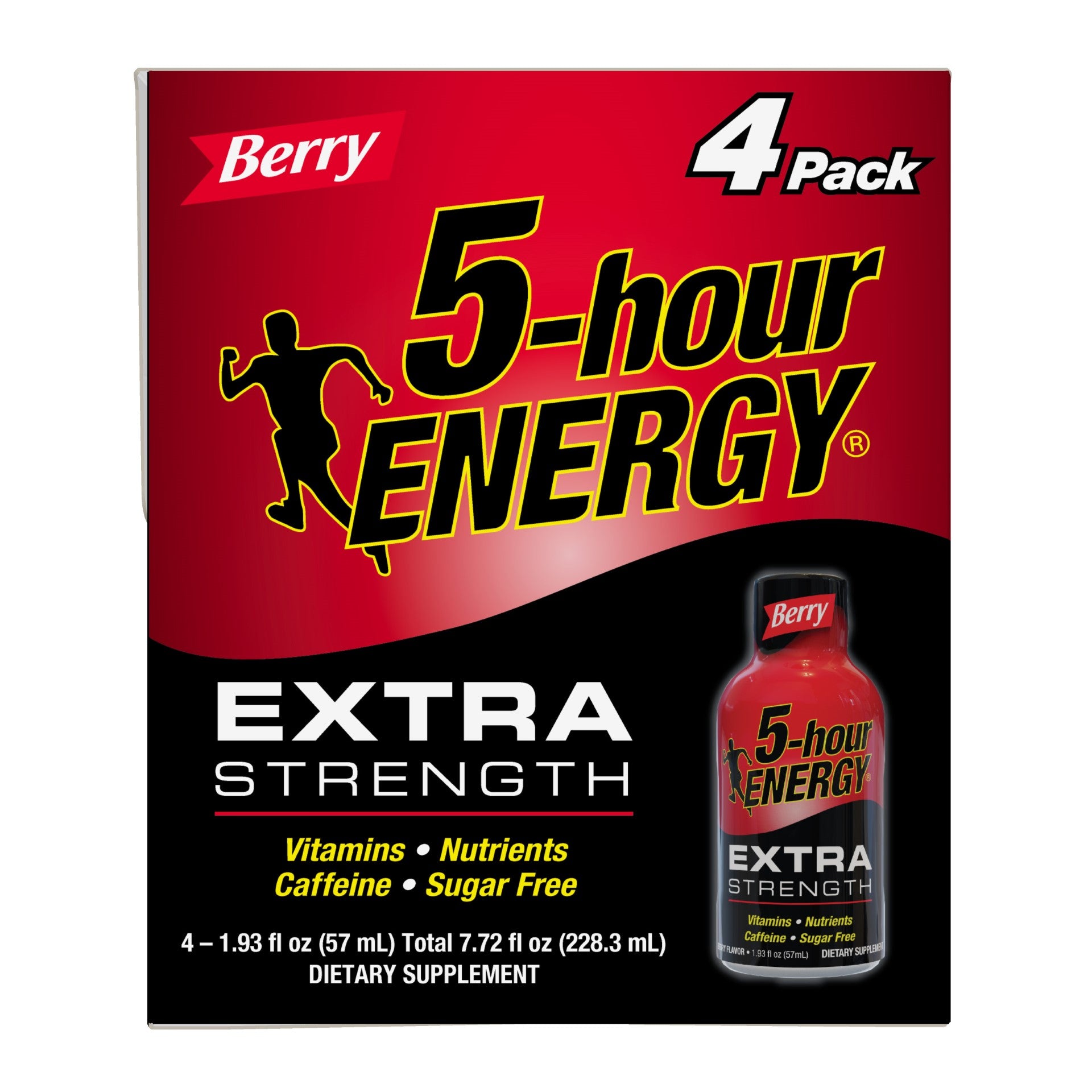 Hour Energy Shot Extra Strength Berry 7.72 Fluid Ounce - 12 Per Case.