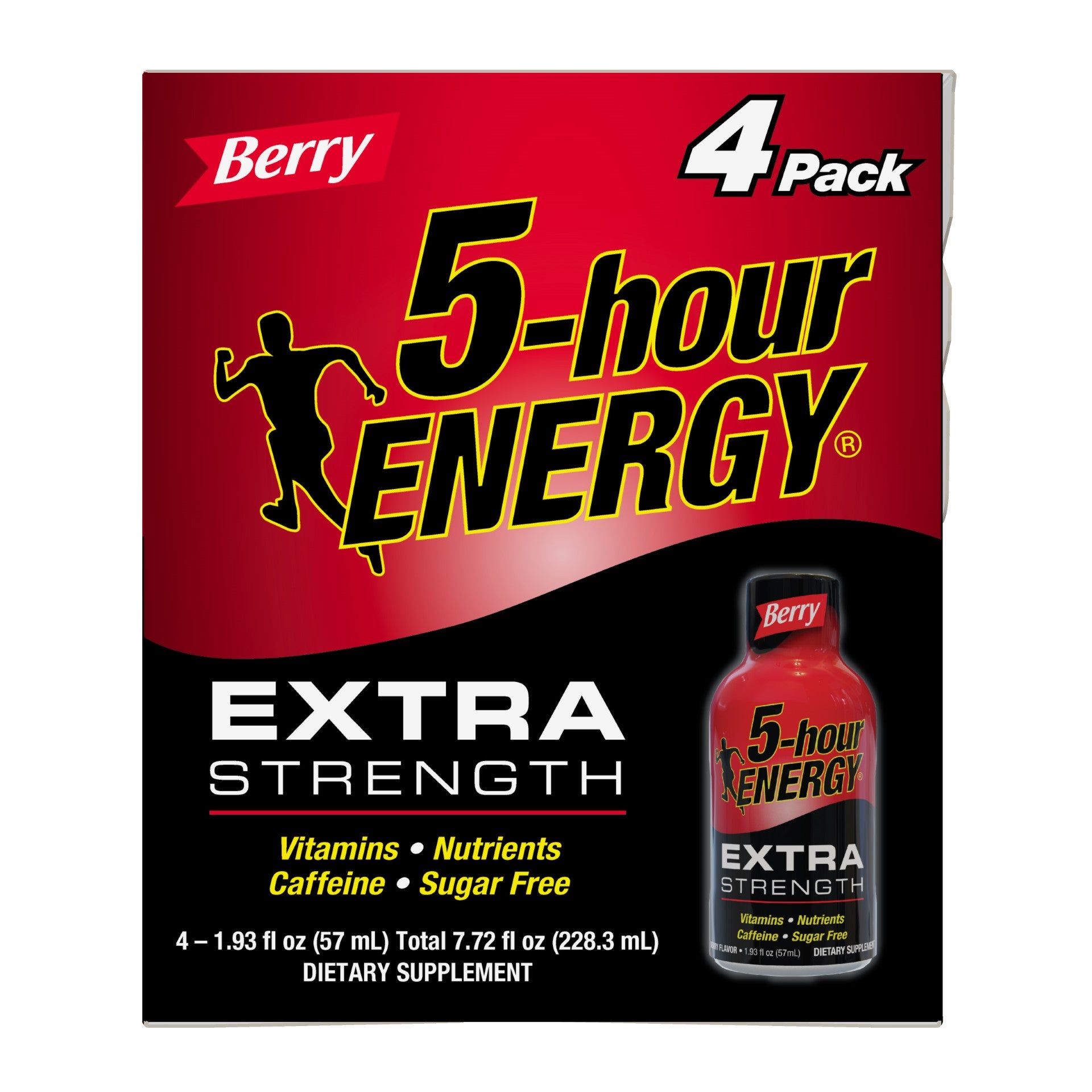 Hour Energy Shot Extra Strength Berry 7.72 Fluid Ounce - 12 Per Case.