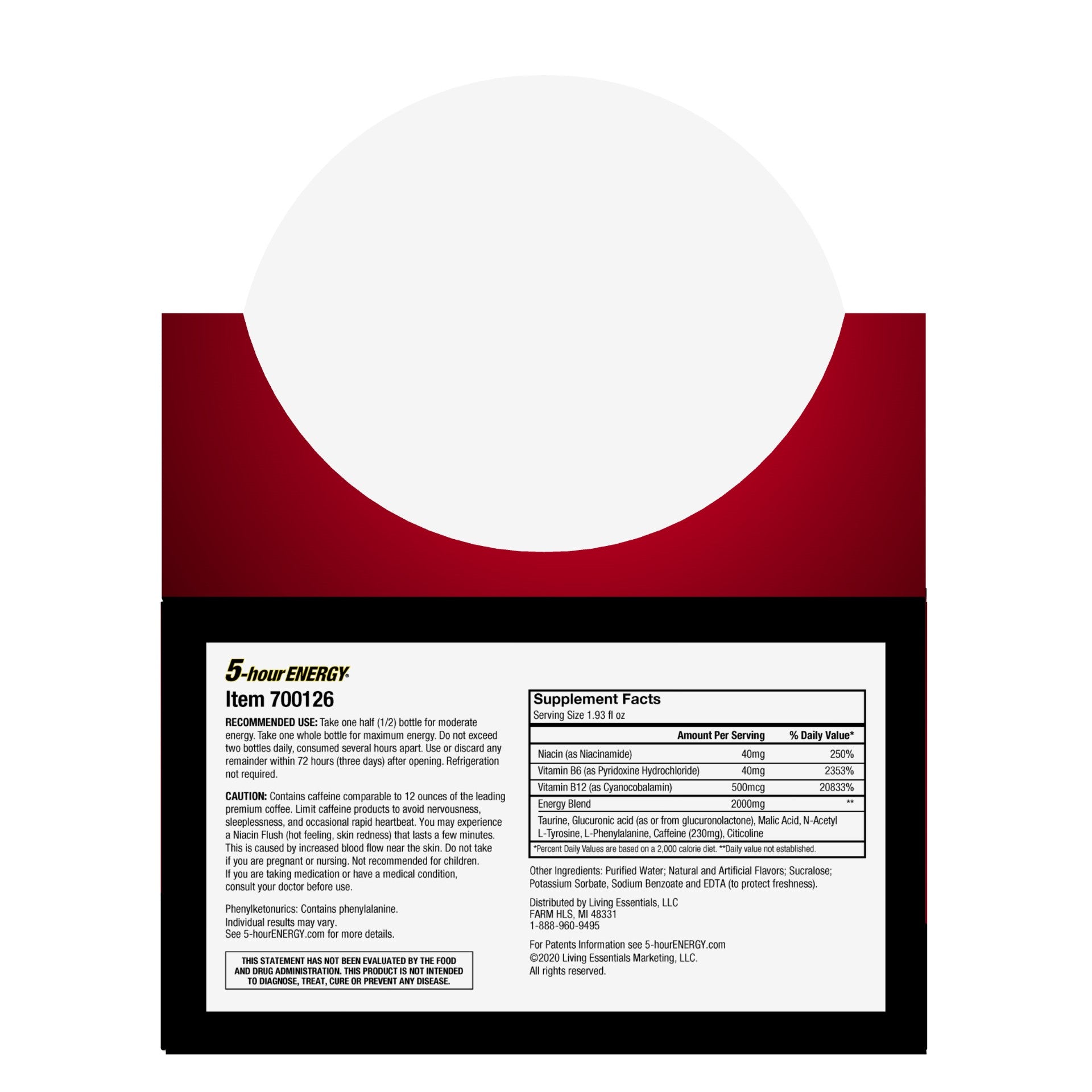 Hour Energy Shots Extra Strength Berry 1.93 Fluid Ounce - 48 Per Case.