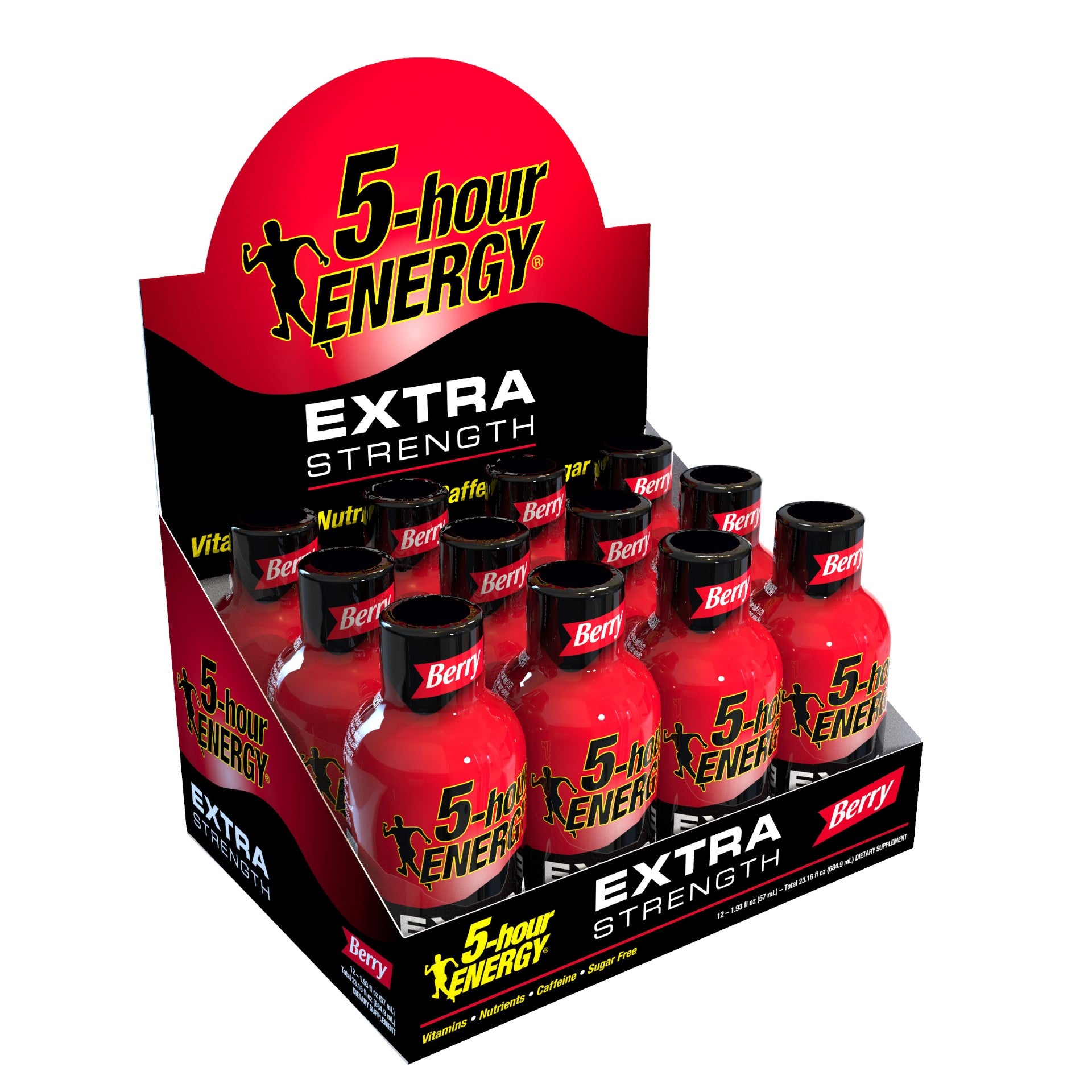 Hour Energy Shots Extra Strength Berry 1.93 Fluid Ounce - 48 Per Case.
