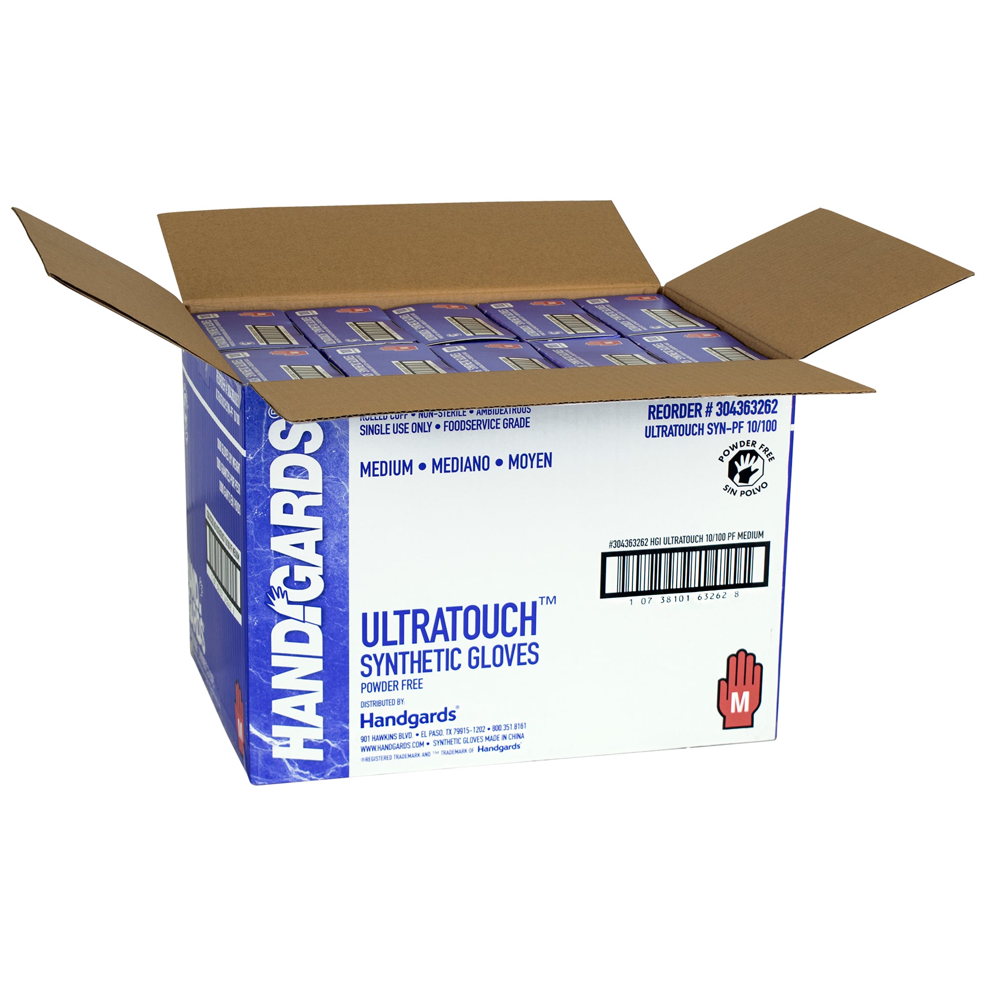 Glove Ultra Touch Synthetic Powder Free Medium 100 Each - 10 Per Case.