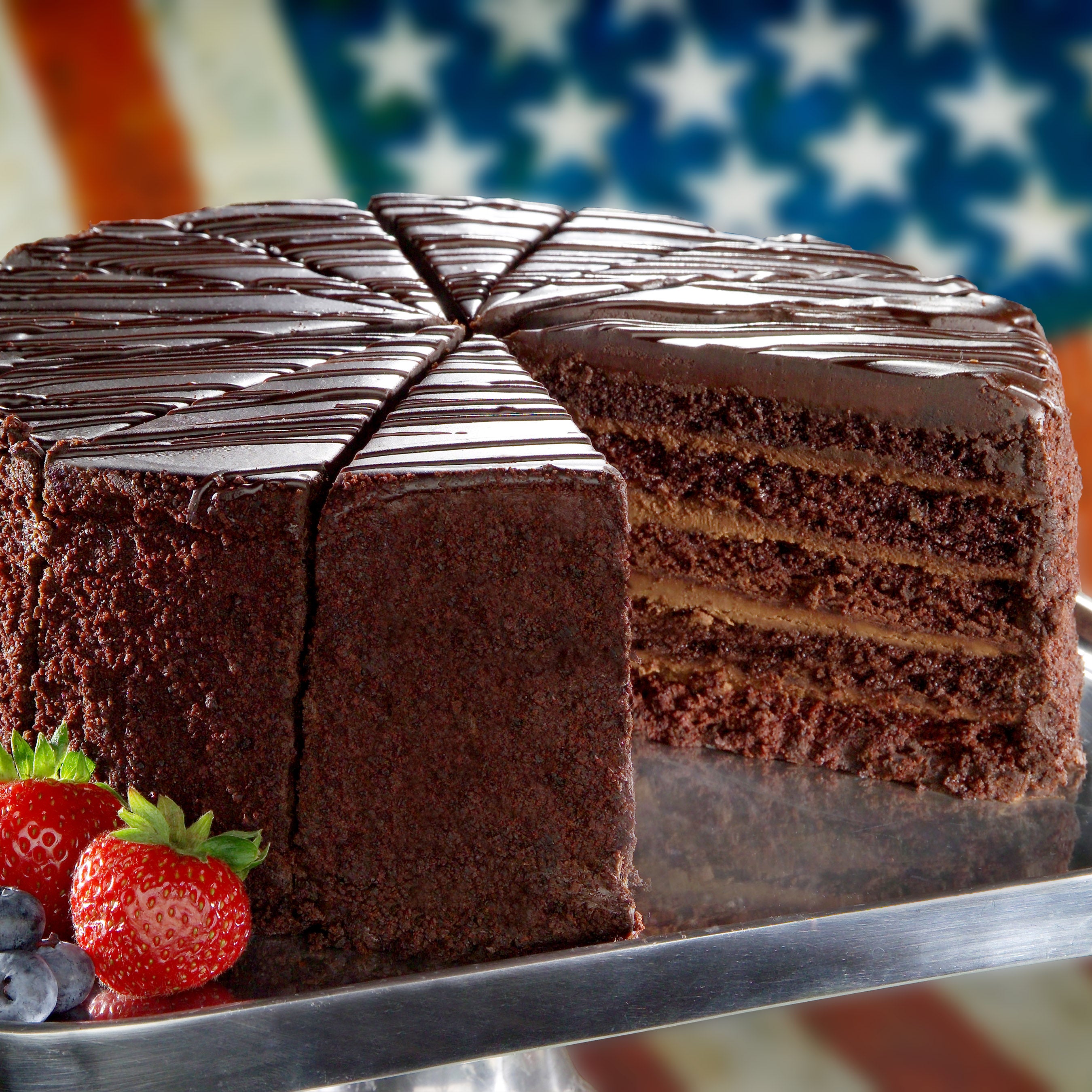 Cake Chocolate Big Slice Layer Frozen 7 Pound Each - 2 Per Case.