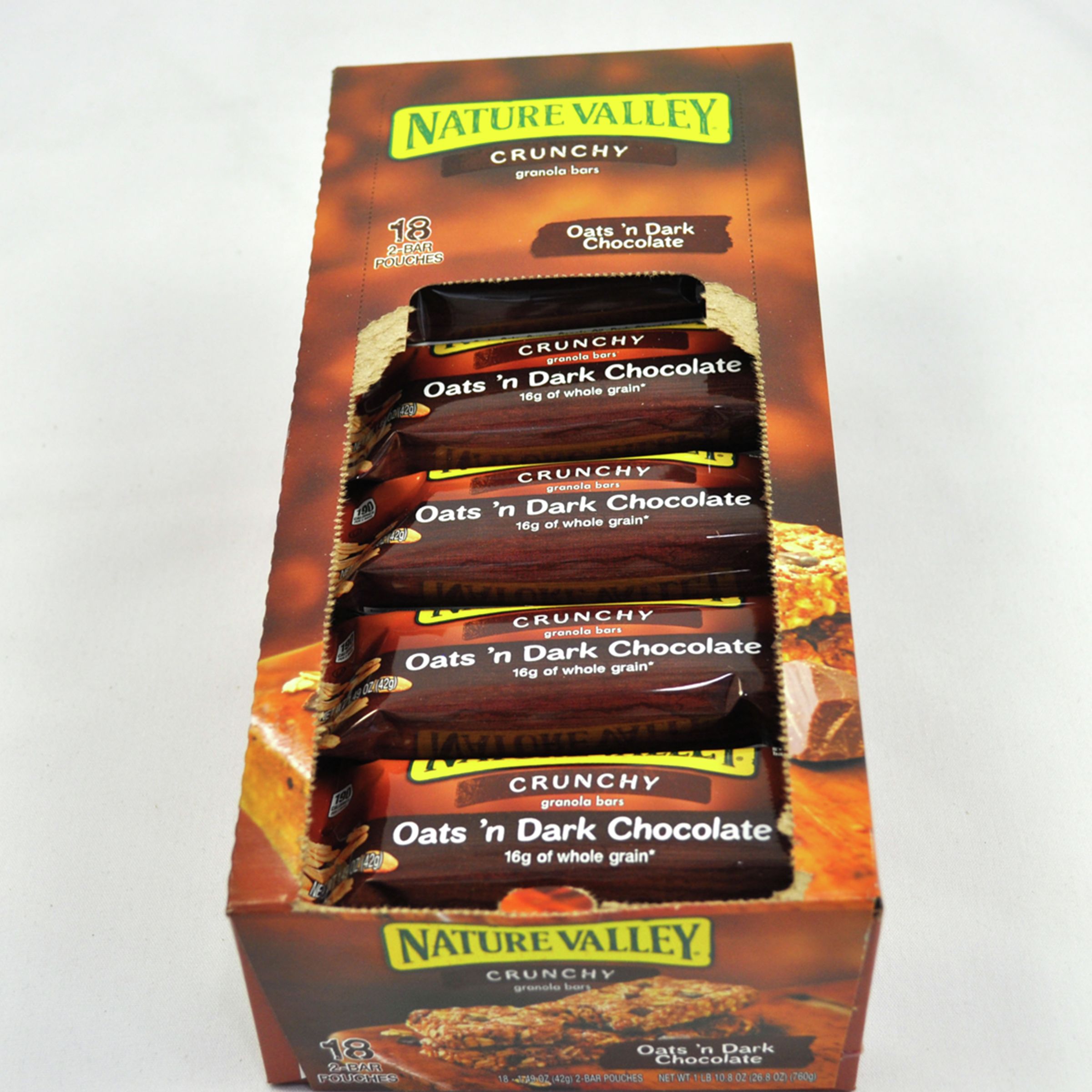 Nature Valley™ Crunchy Granola Bars Oats 'n Dark Chocolate (Double Bar) 26.8 Ounce Size - 6 Per Case.